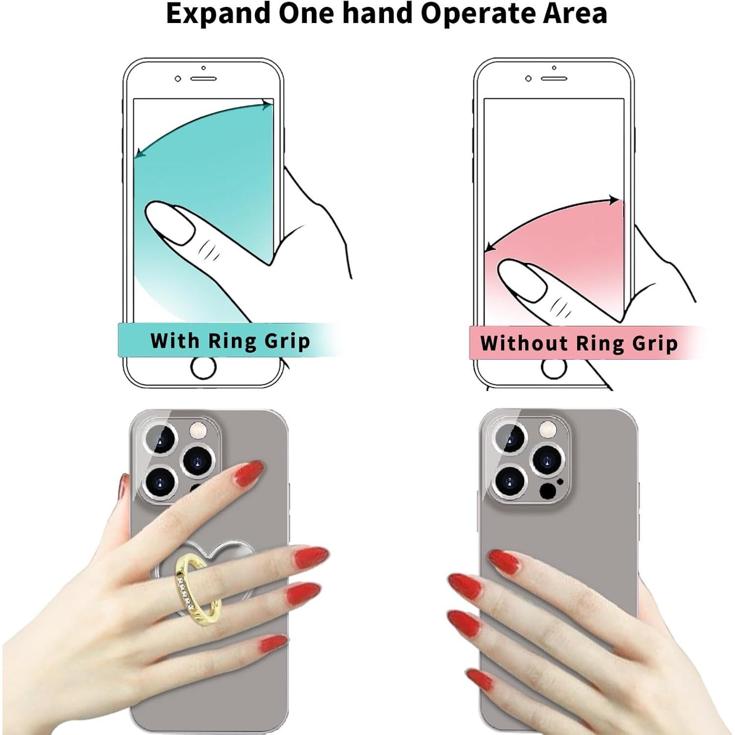 Soporte de Anillo Transparente TACOMEGE para Smartphones Oro-Cristal