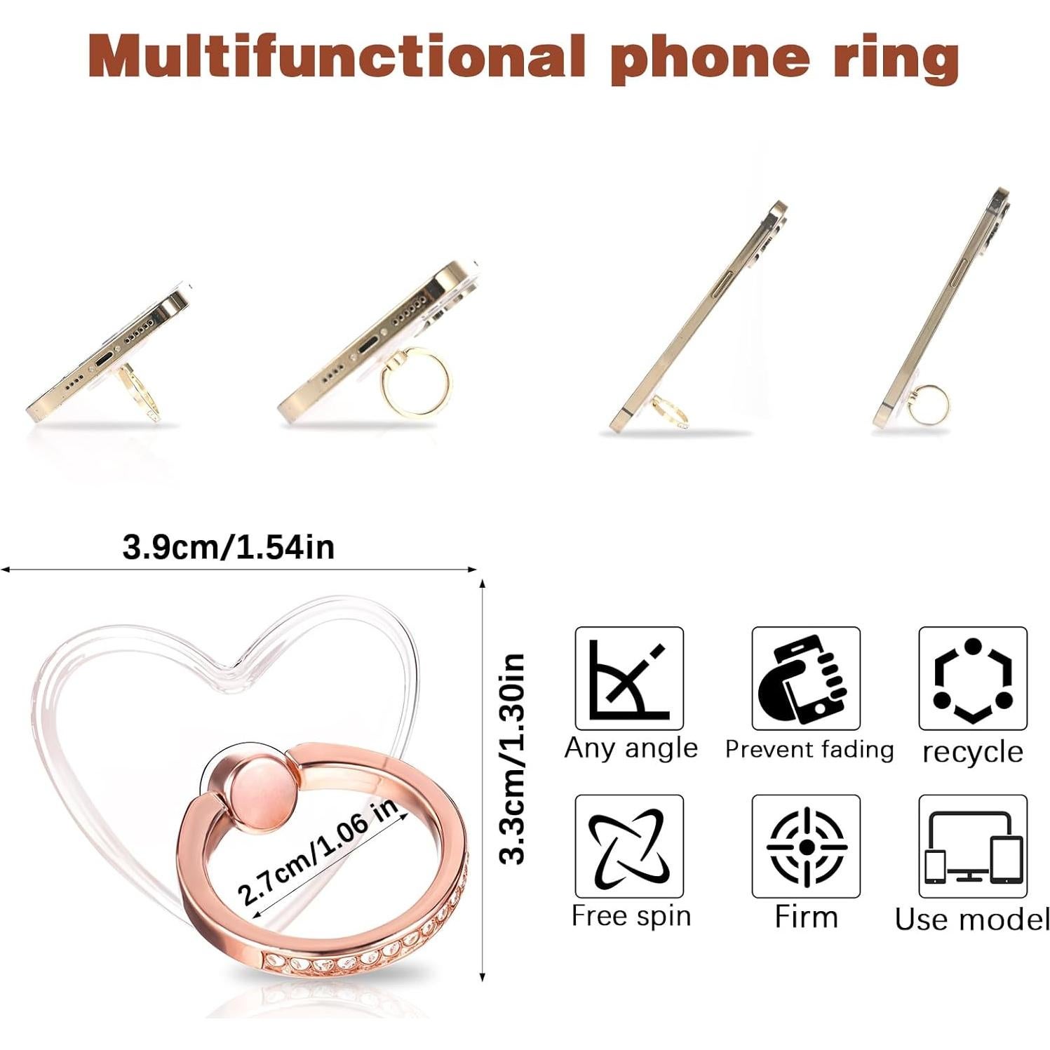 Paquete de 4 Soportes de Anillo para Teléfono Nogeqi Ajustables