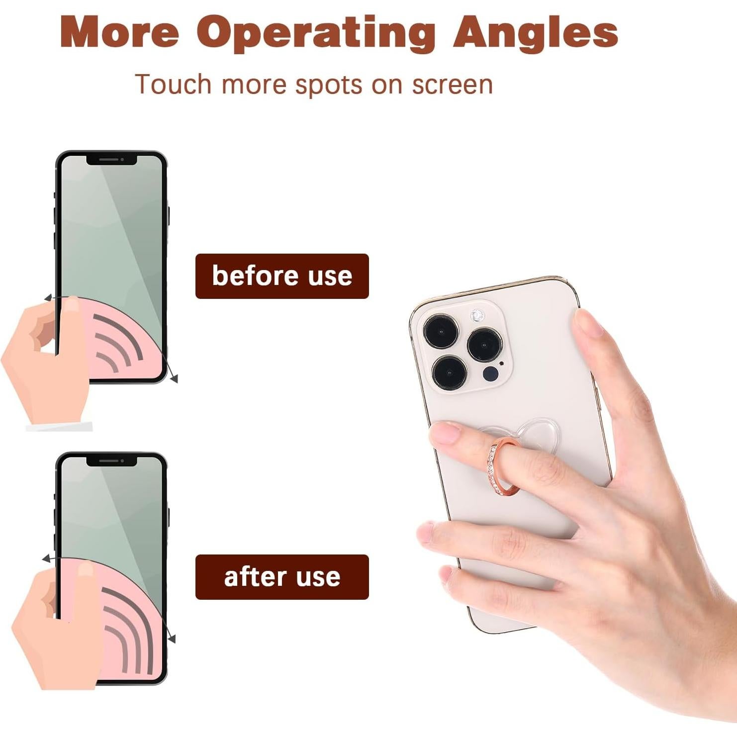 Paquete de 4 Soportes de Anillo para Teléfono Nogeqi Ajustables