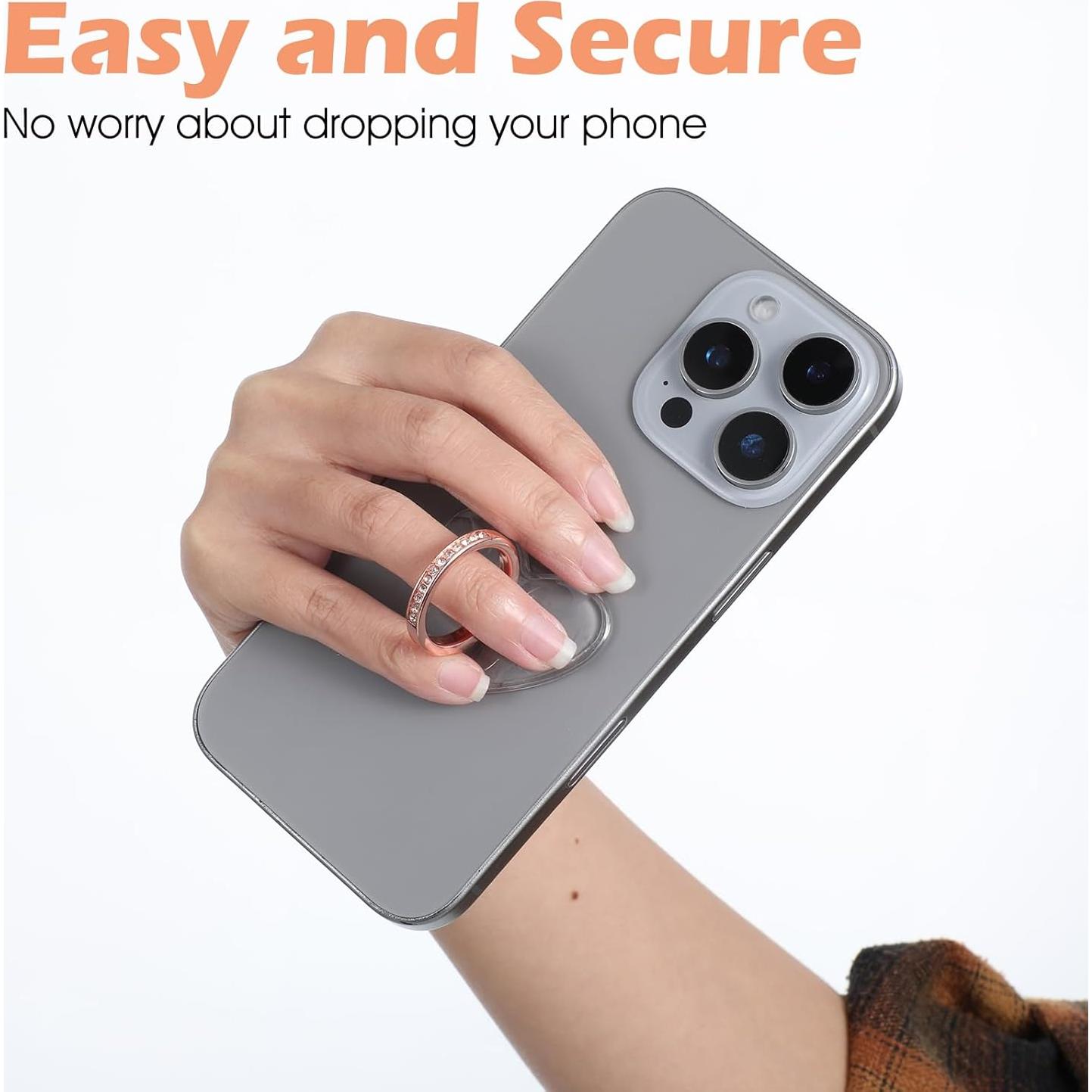 4 Anillos Soporte para Teléfono HJZHII Corazón Diamante 360°