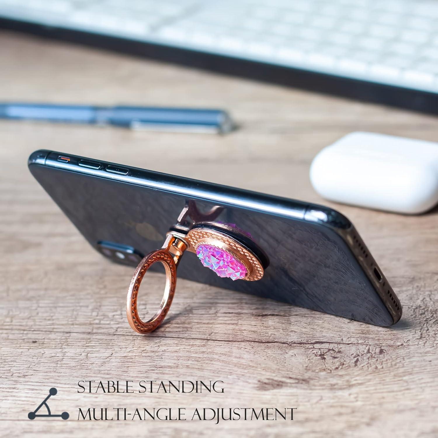 Soporte de Anillo para Teléfono Wansurs Oro Rosa 2 Pzs