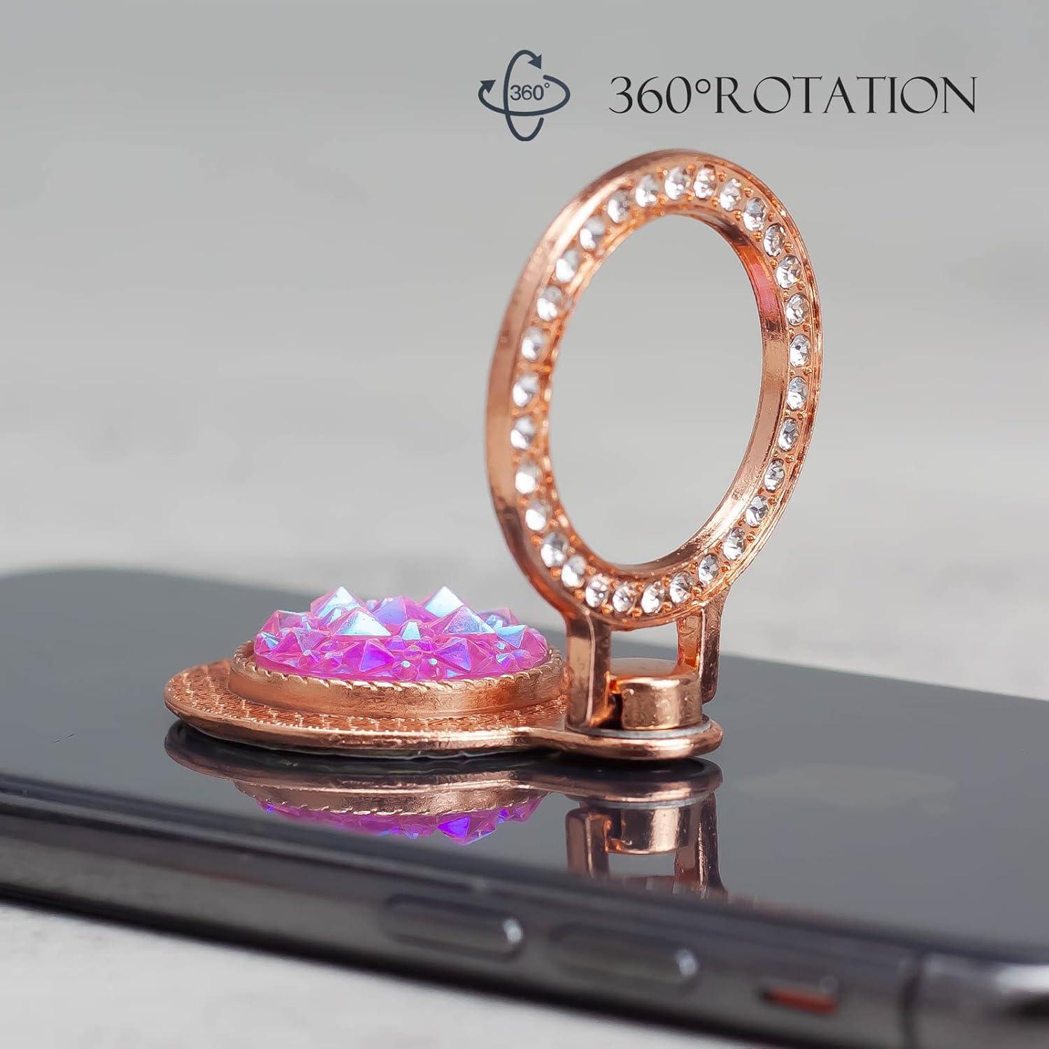 Soporte de Anillo para Teléfono Wansurs Oro Rosa 2 Pzs