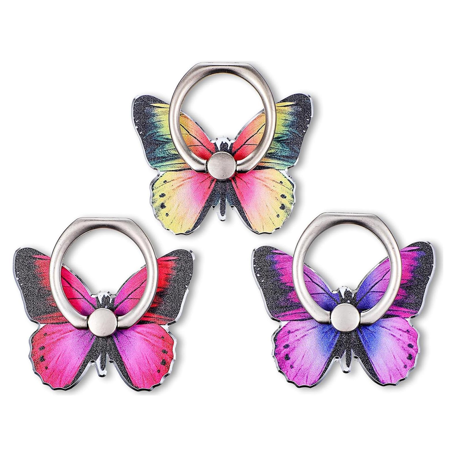 Soporte de Anillo para Teléfono Kifmurase 3 Pcs Mariposa