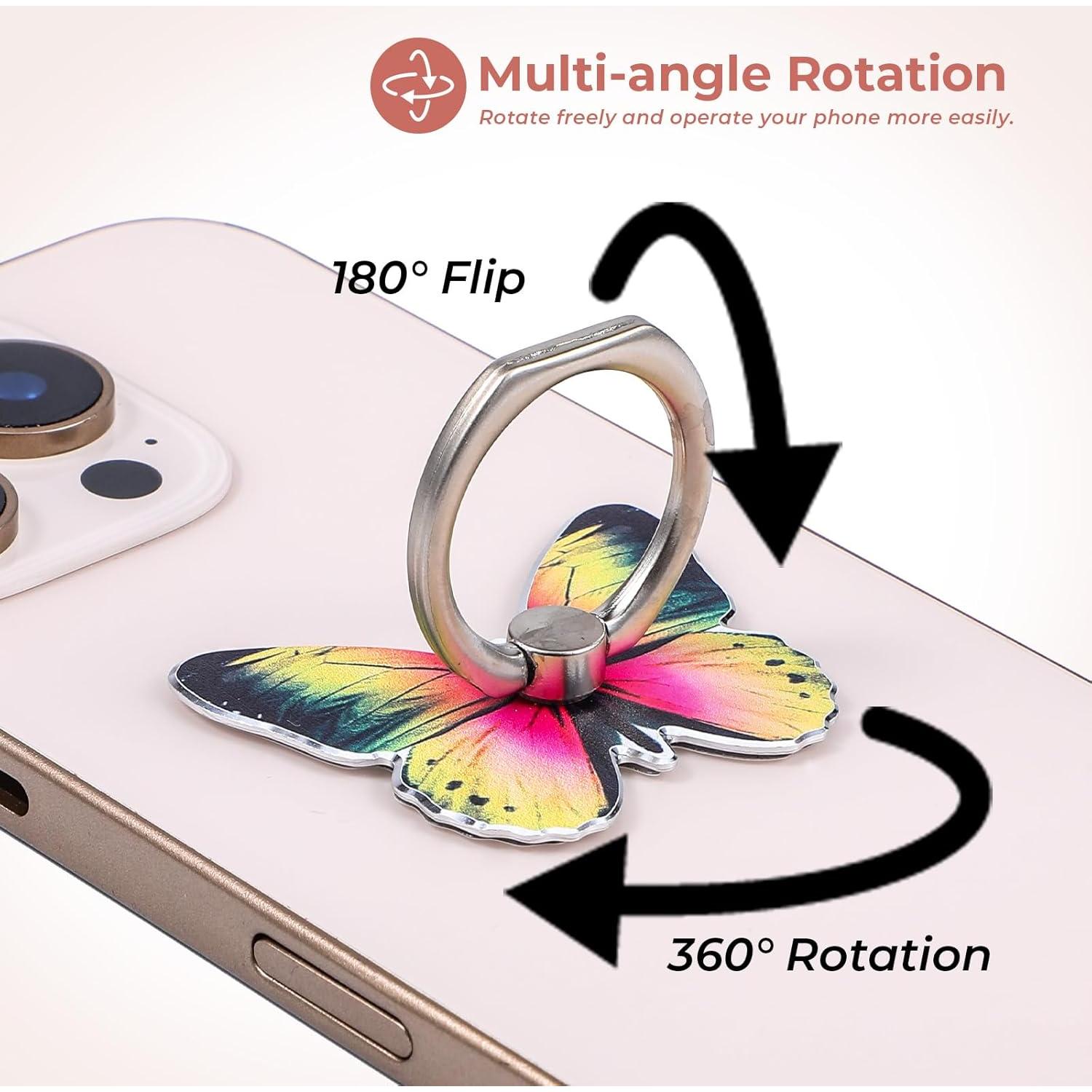 Soporte de Anillo para Teléfono Kifmurase 3 Pcs Mariposa