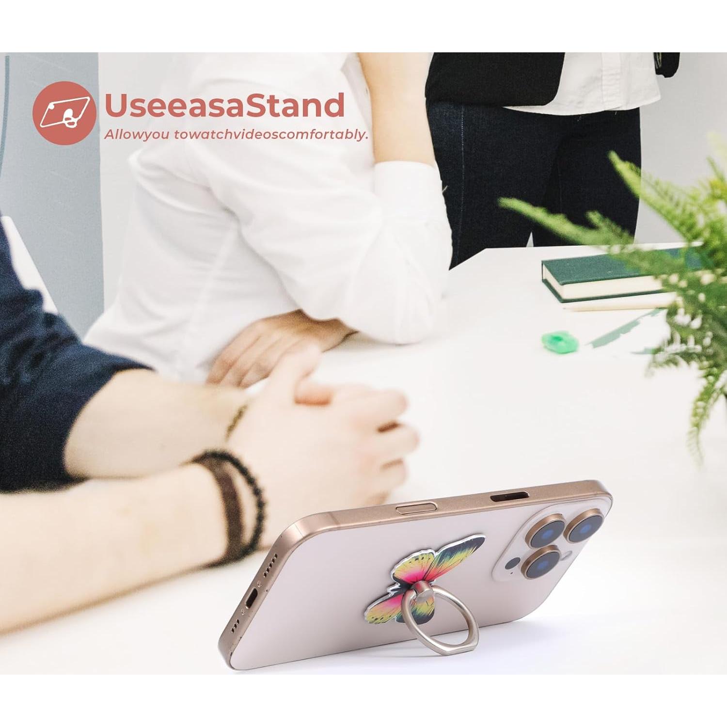 Soporte de Anillo para Teléfono Kifmurase 3 Pcs Mariposa