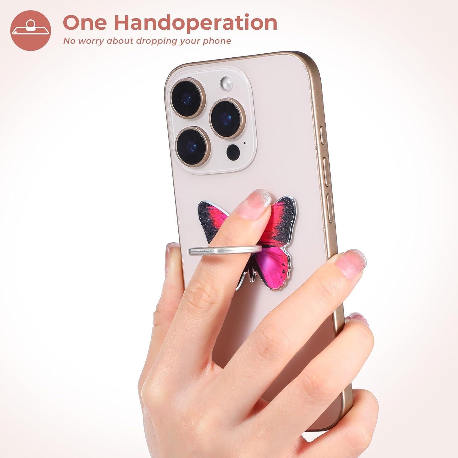 Soporte de Anillo para Teléfono Kifmurase 3 Pcs Mariposa