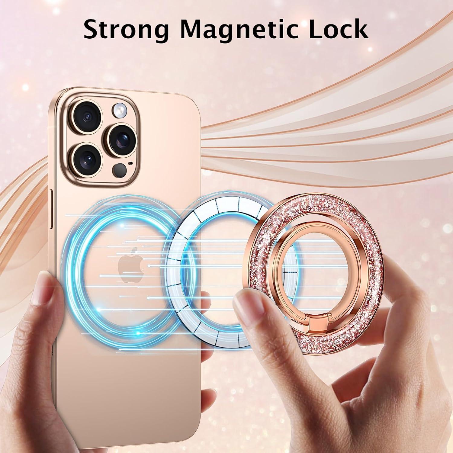 Soporte de Anillo Magnético Telaso Oro Rosa 360° Rotación