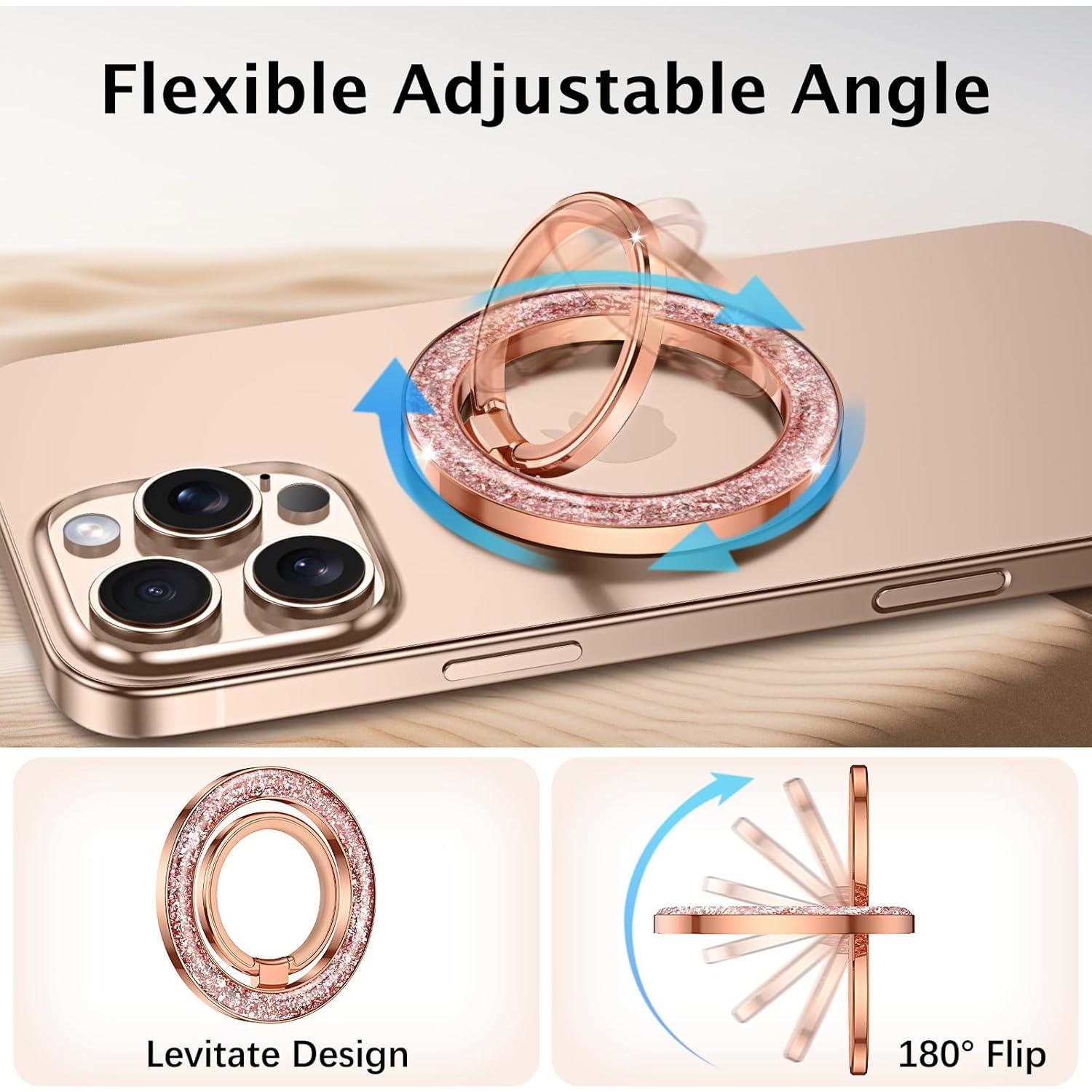 Soporte de Anillo Magnético Telaso Oro Rosa 360° Rotación