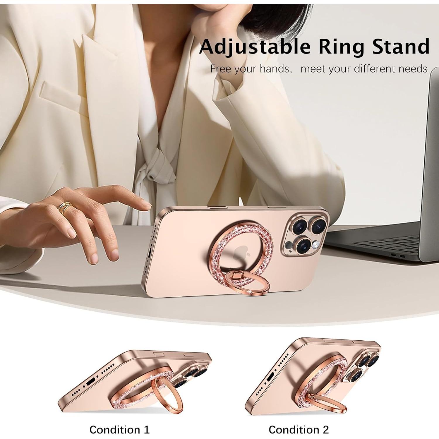 Soporte de Anillo Magnético Telaso Oro Rosa 360° Rotación