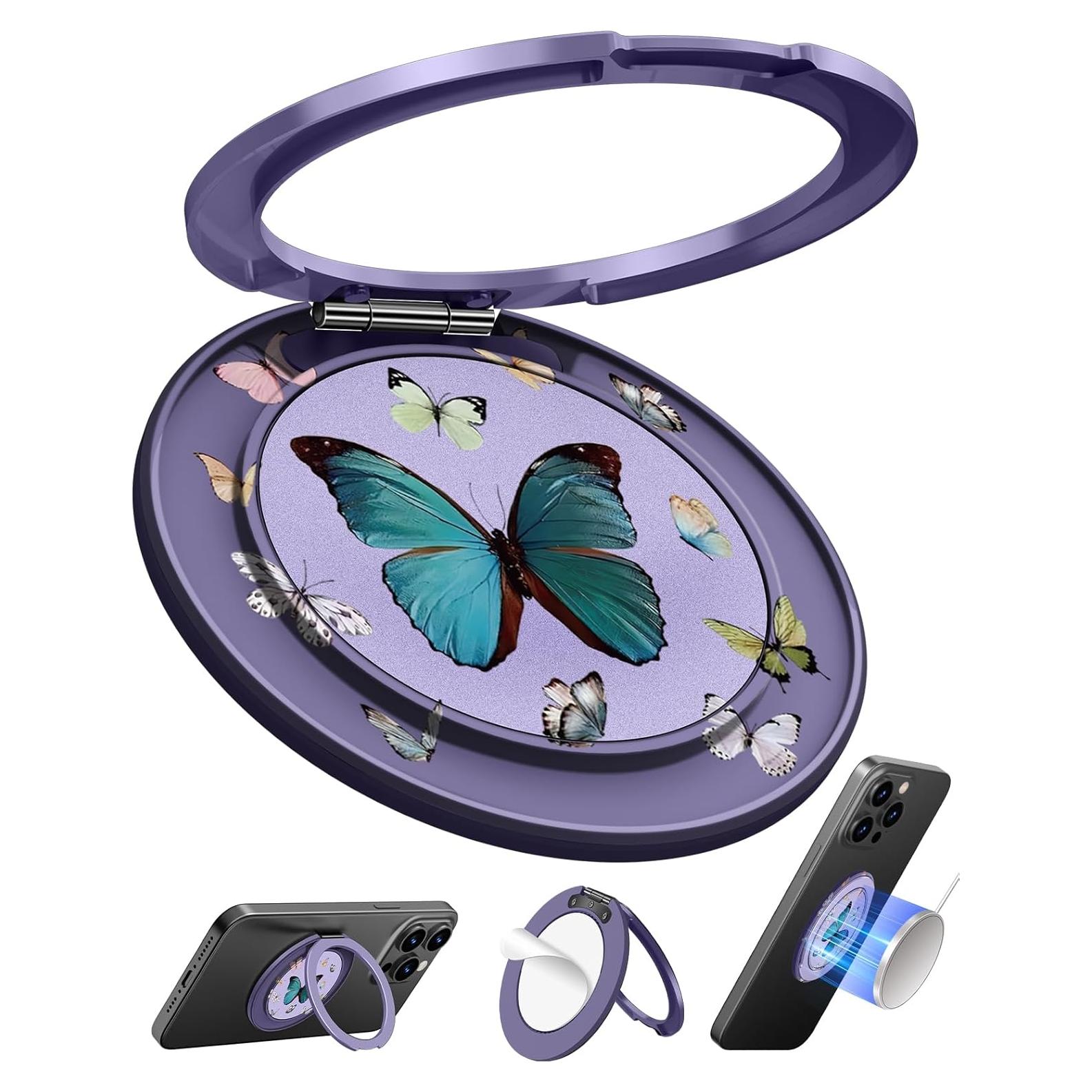 Soporte de Anillo para Teléfono Toycamp - Magnético Ajustable Morado