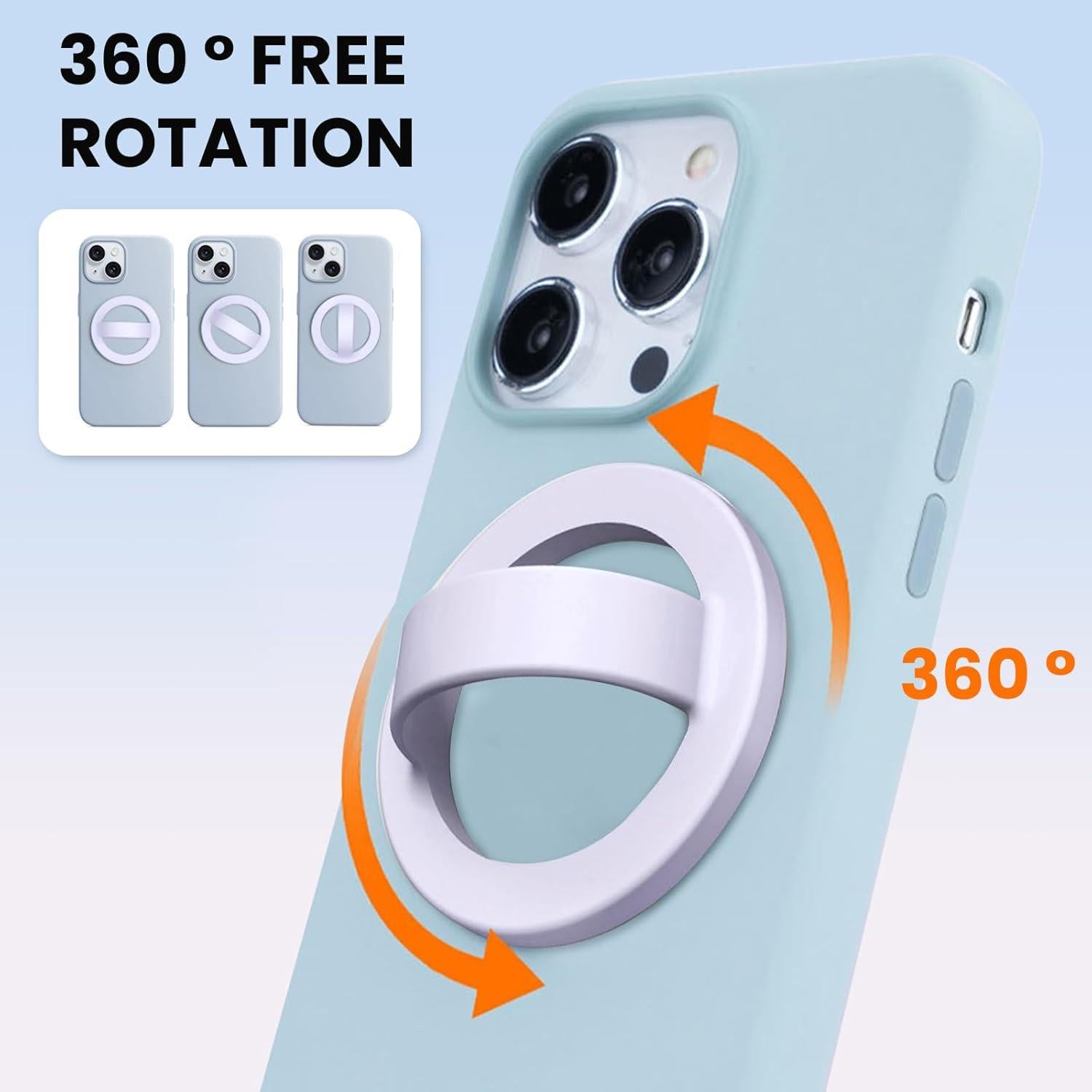 Soporte Magnético para Teléfono STEZHOU con Anillo de Silicona - iPhone 12/16/15/14/13 (Púrpura)