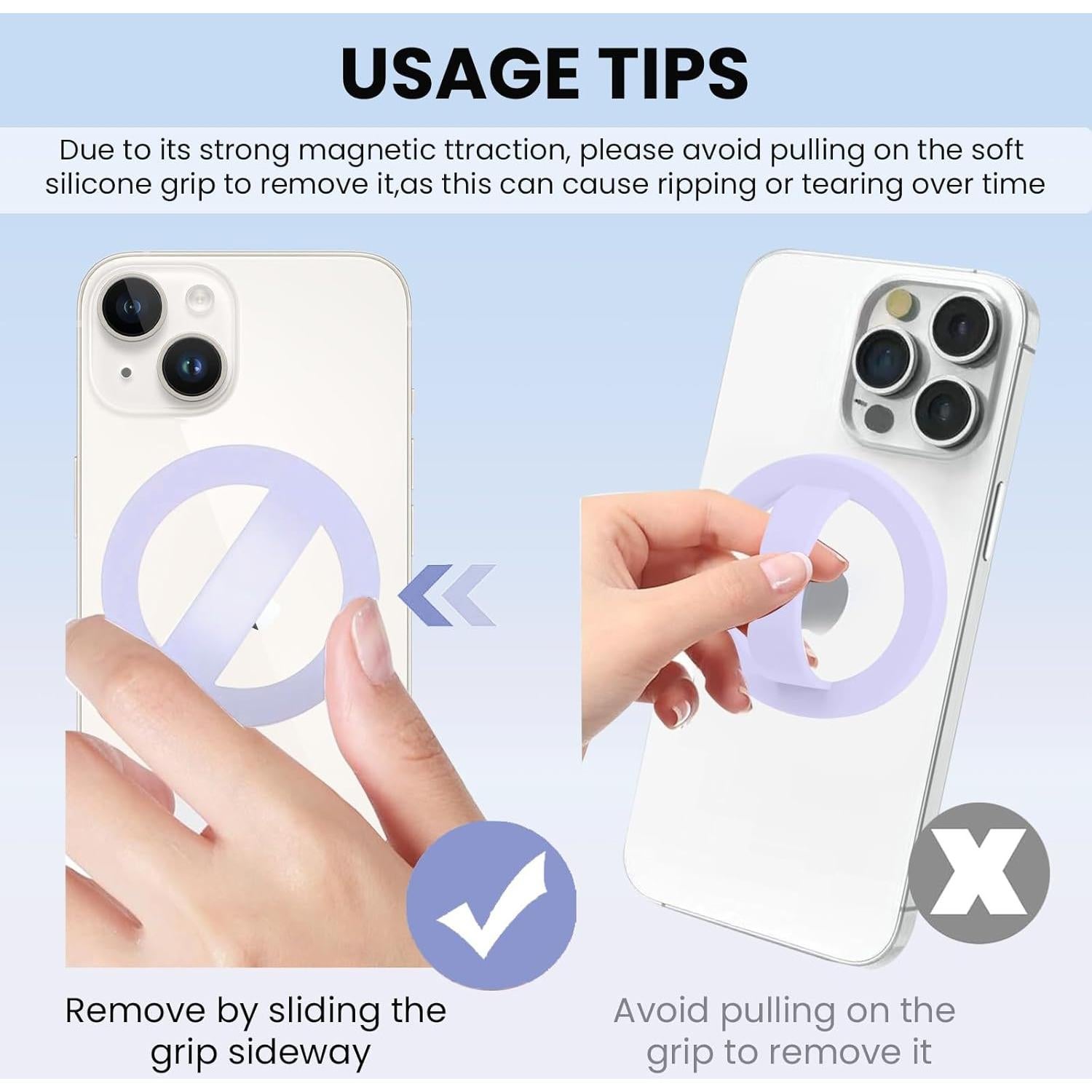 Soporte Magnético para Teléfono STEZHOU con Anillo de Silicona - iPhone 12/16/15/14/13 (Púrpura)