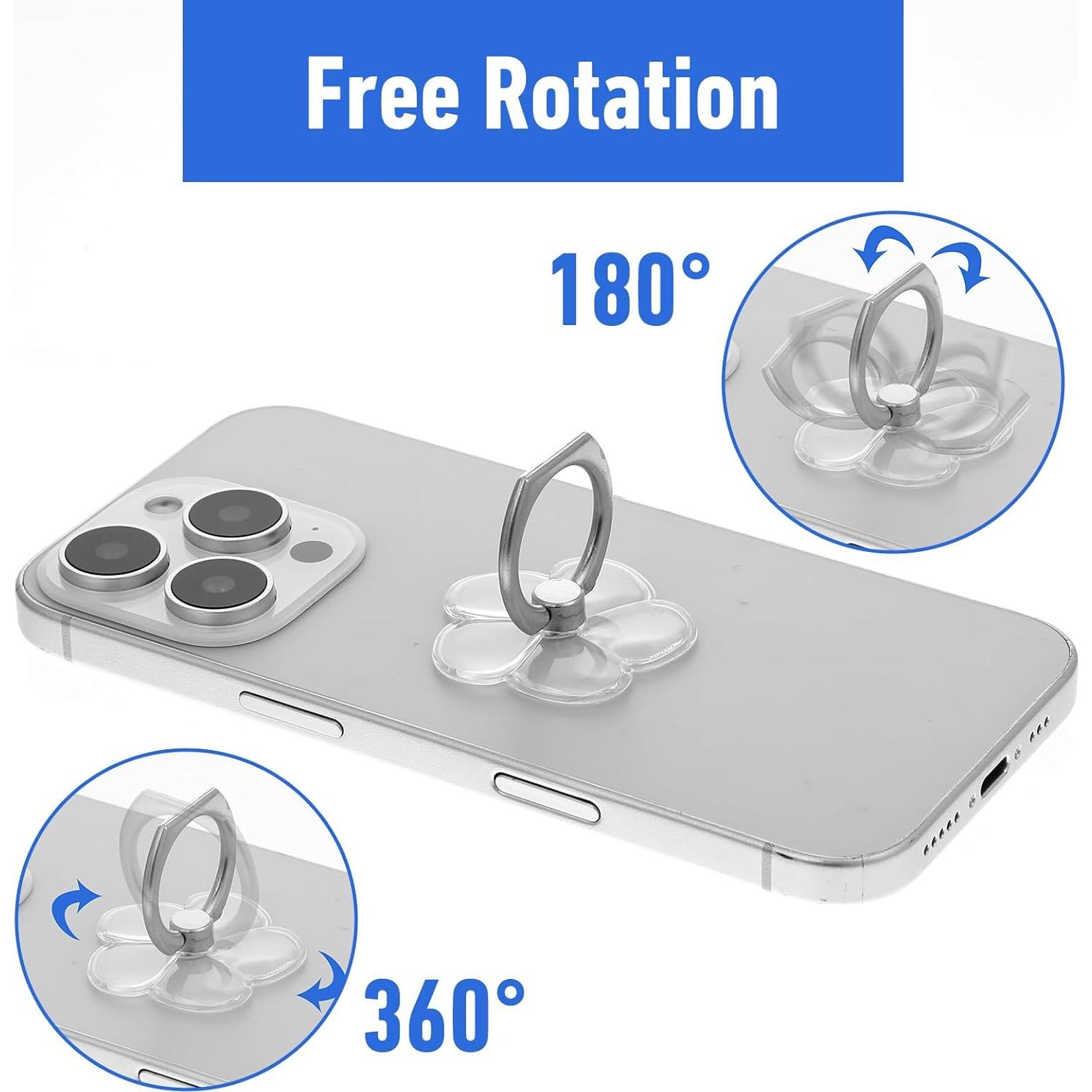 Soporte de Anillo para Teléfono Ymapinc 4 Pcs Transparente