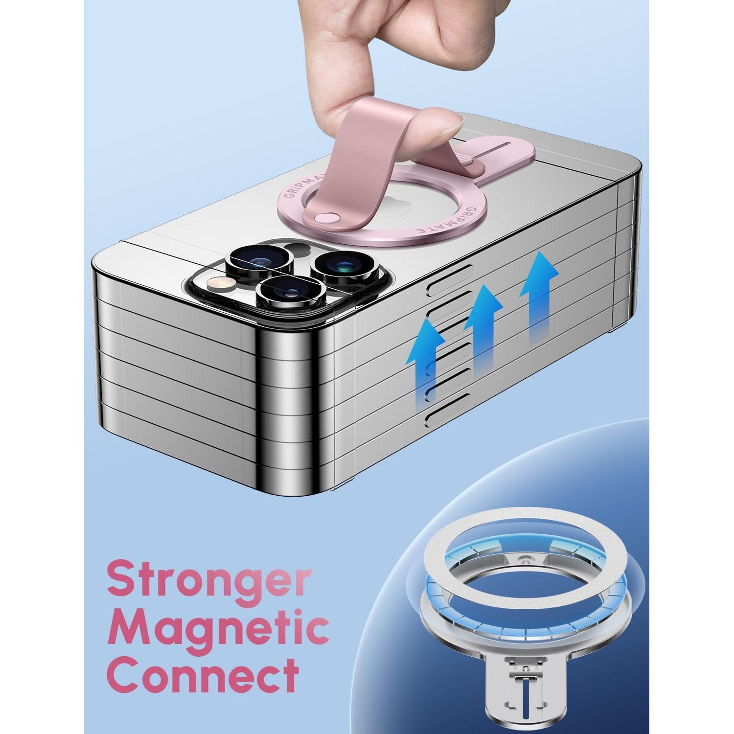 Soporte Magnético para Teléfono GripMate Rosa - Compatible iPhone 16