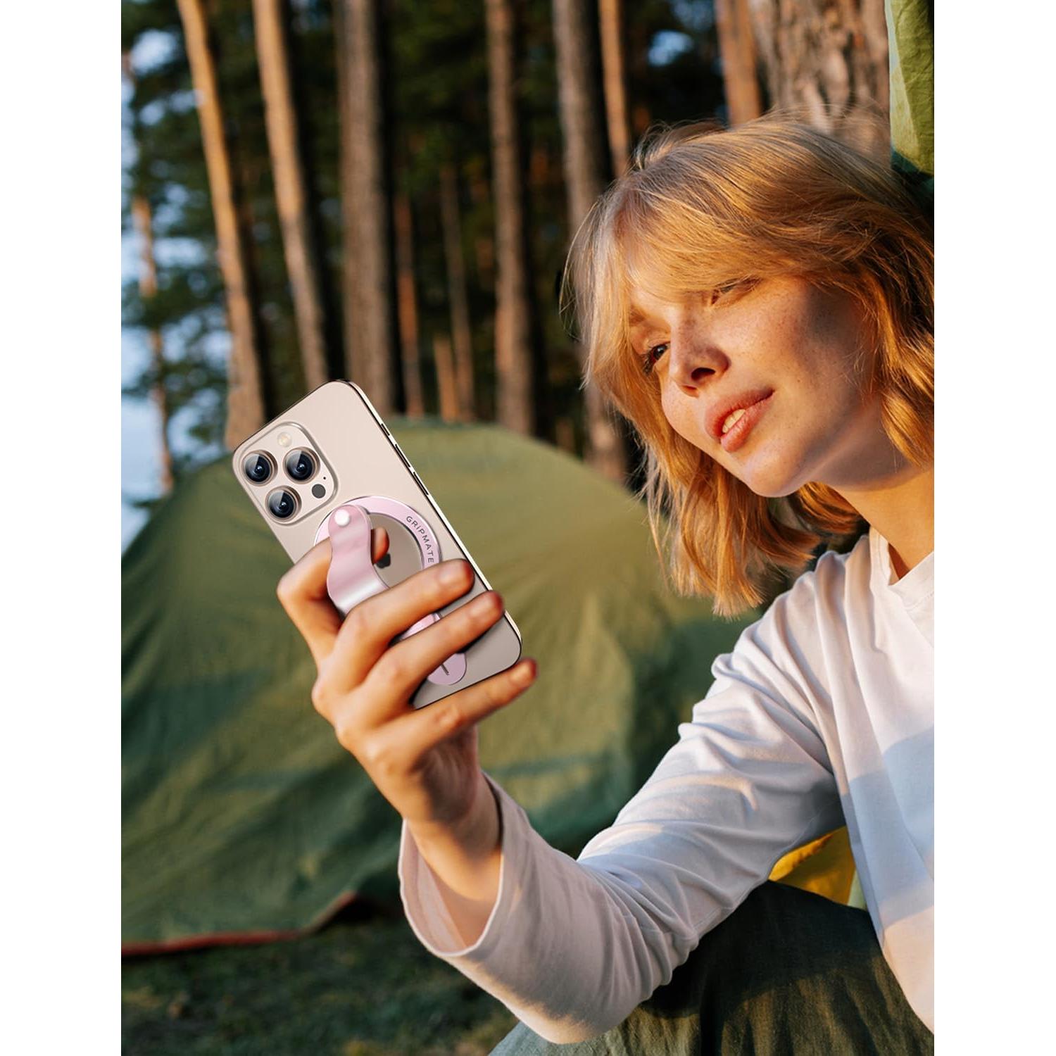 Soporte Magnético para Teléfono GripMate Rosa - Compatible iPhone 16