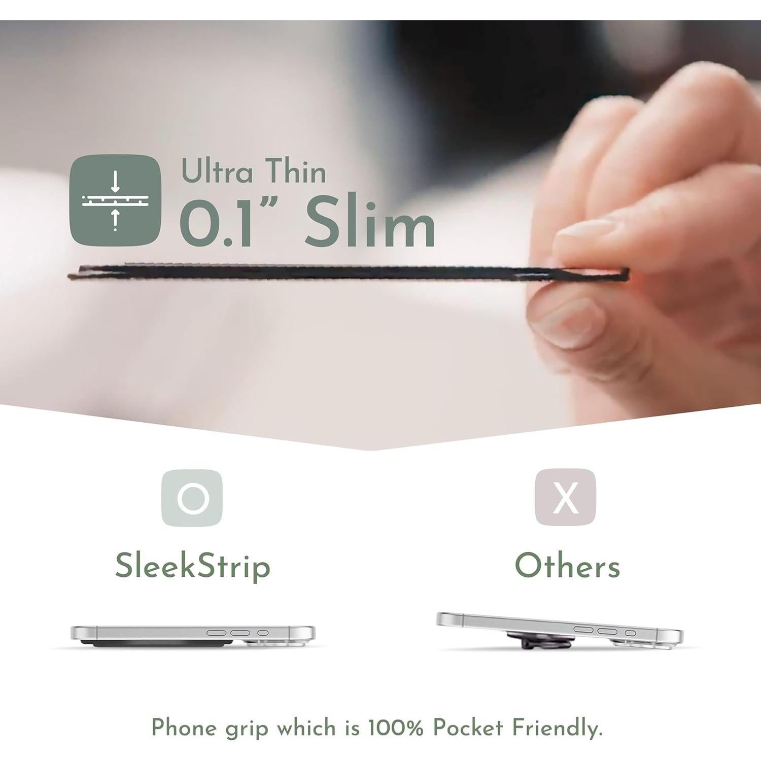 Agarradera Ultra Fina SleekGrip para Teléfonos Móviles - Rosa