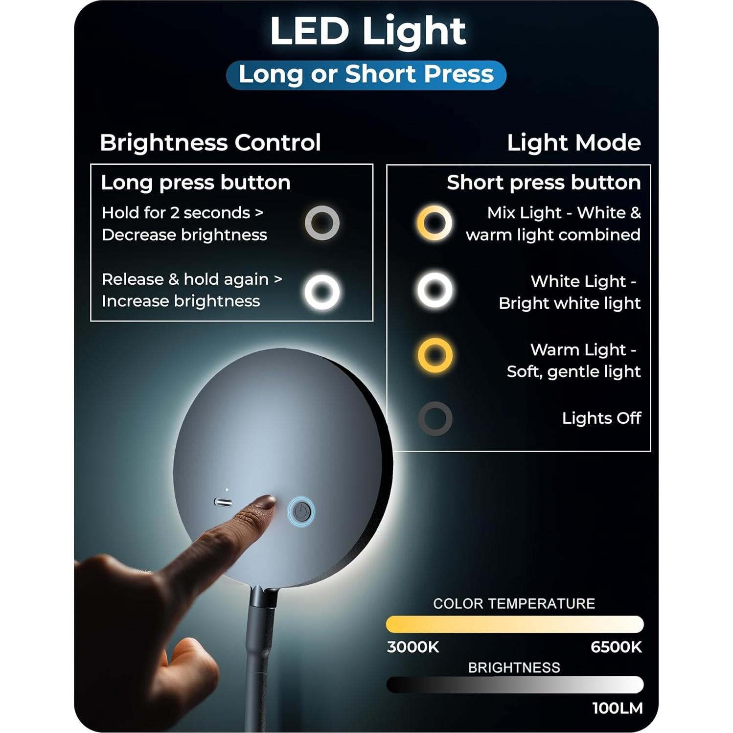 Soporte para Teléfono con Luz LED ChatStand Halo 9-14"