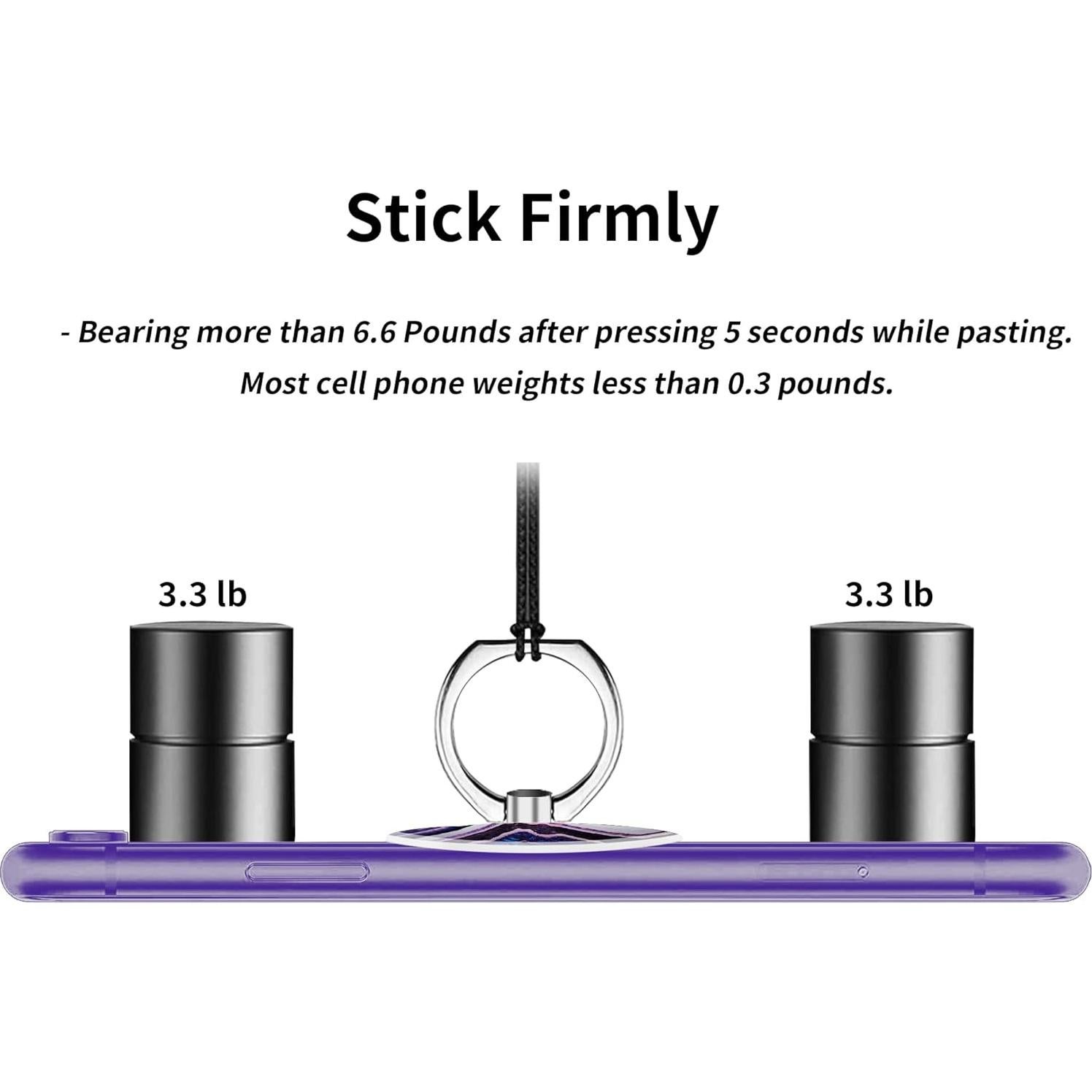 Printed Marble Purple Phone Holder Ring Grips, Finger Ring Stand for Cell Phone Tablet