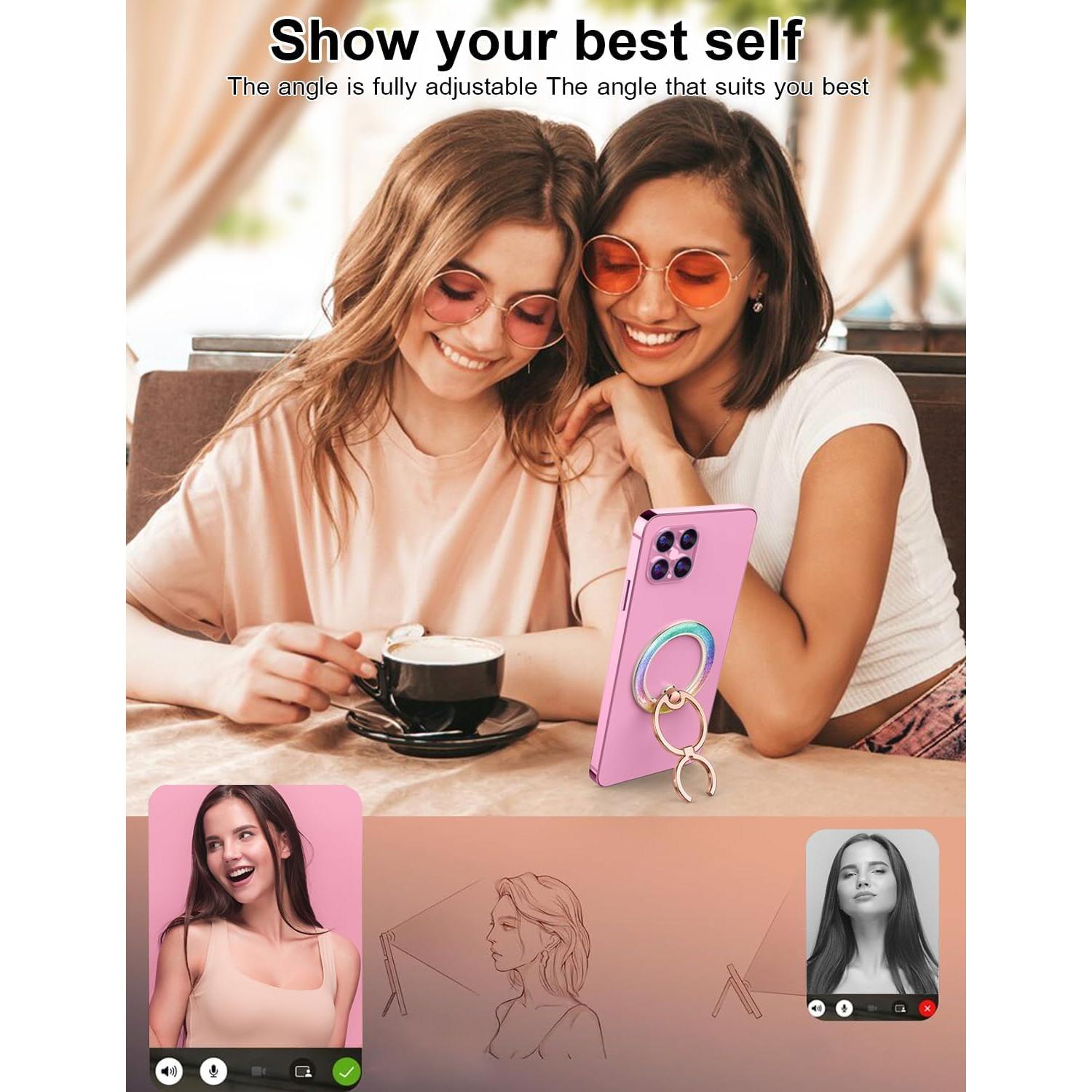 Soporte para Anillo de Teléfono Magnético Mindsky Glitter - 32g