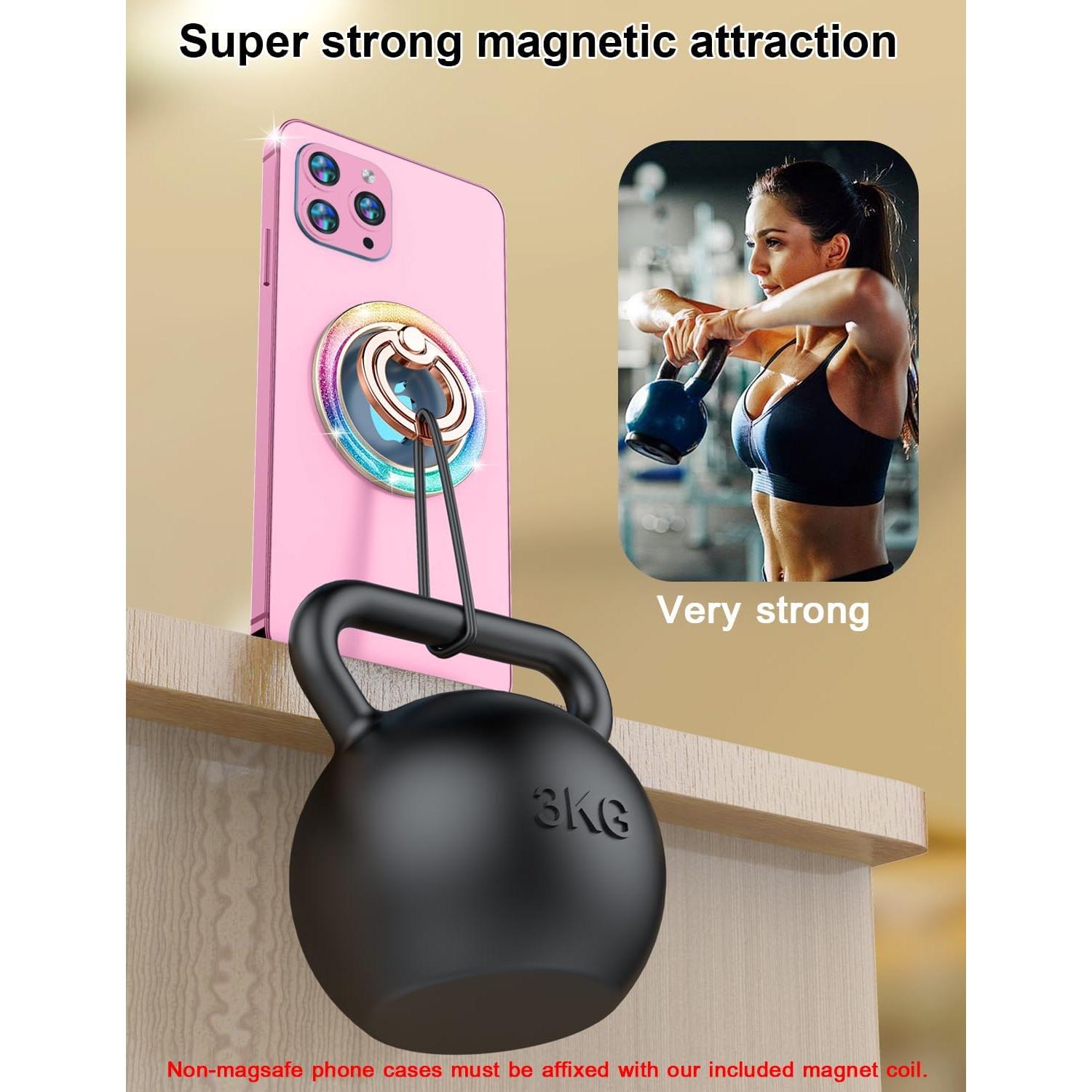 Soporte para Anillo de Teléfono Magnético Mindsky Glitter - 32g