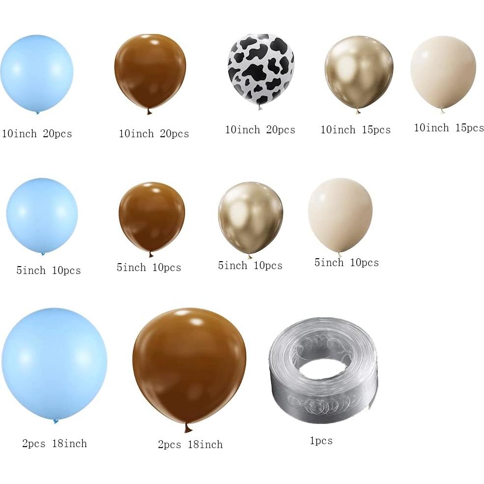 Kit de Arco de Globos Vaquero Azul 135 Piezas BALONAR