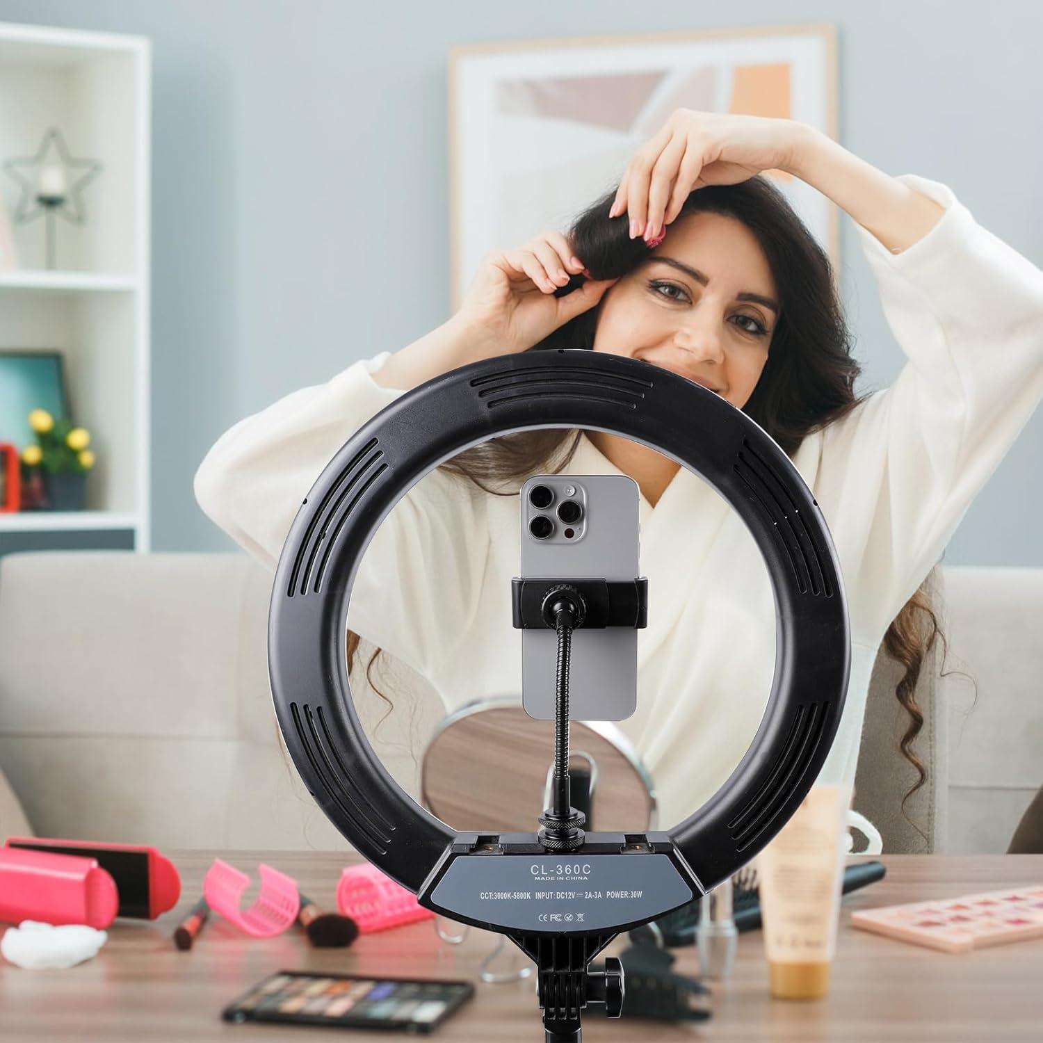 Soporte Universal para Teléfono Luz de Anillo MS-18B 14cm