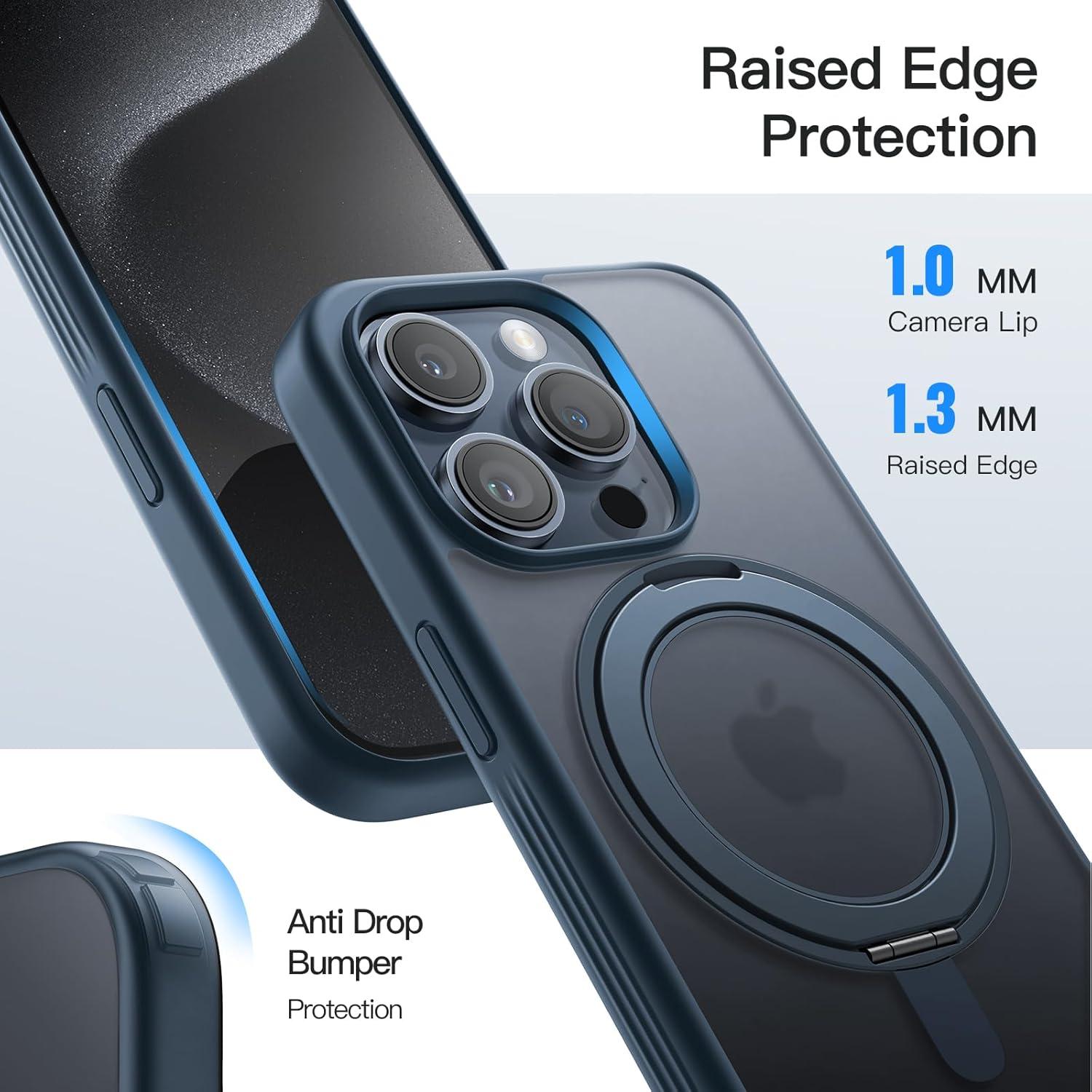 Funda JETech para iPhone 15 Pro Max 6.7" con Soporte Rotatable