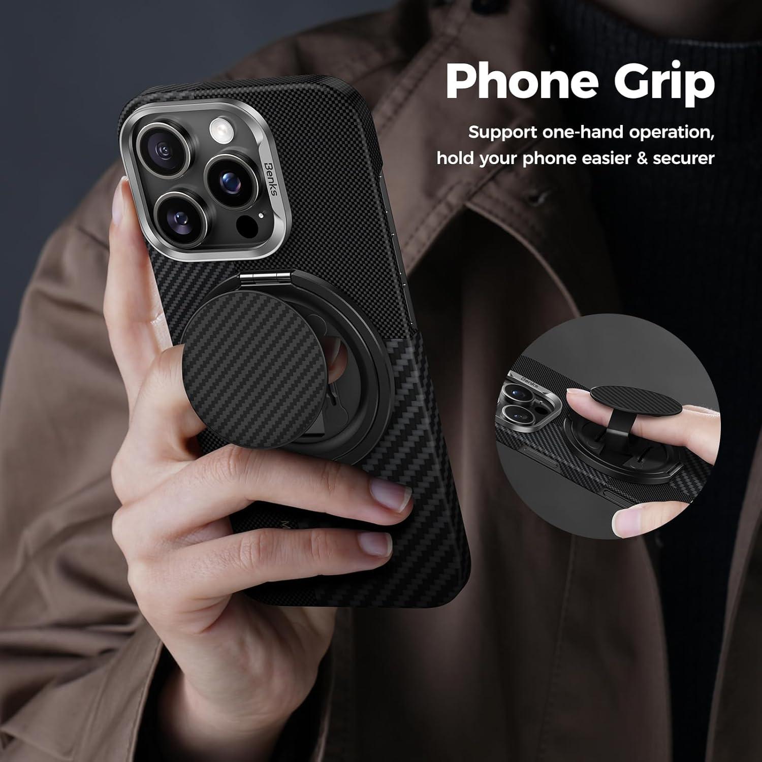 Soporte Magnético BENKS ArmorPop para iPhone MagSafe 600D Negro