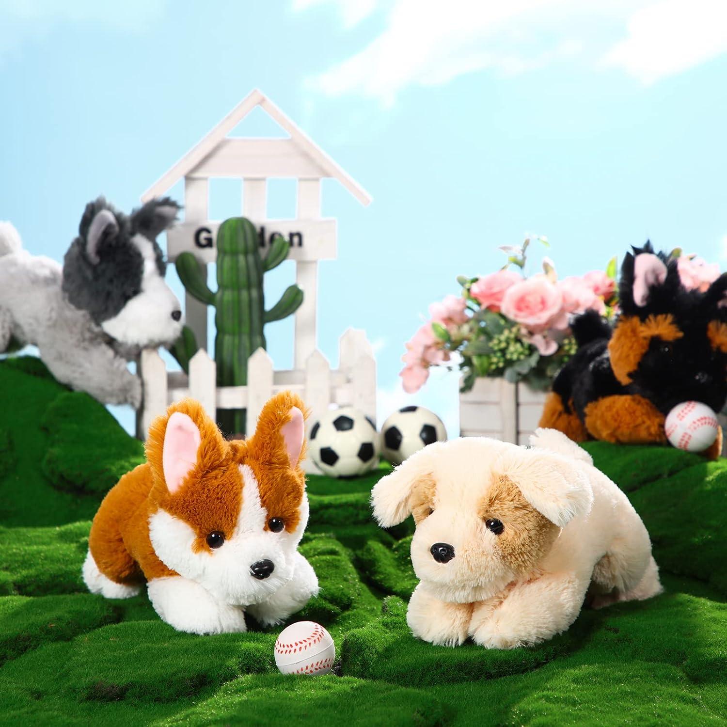 Paquete de 4 almohadas de peluche Suilung perros clásicos