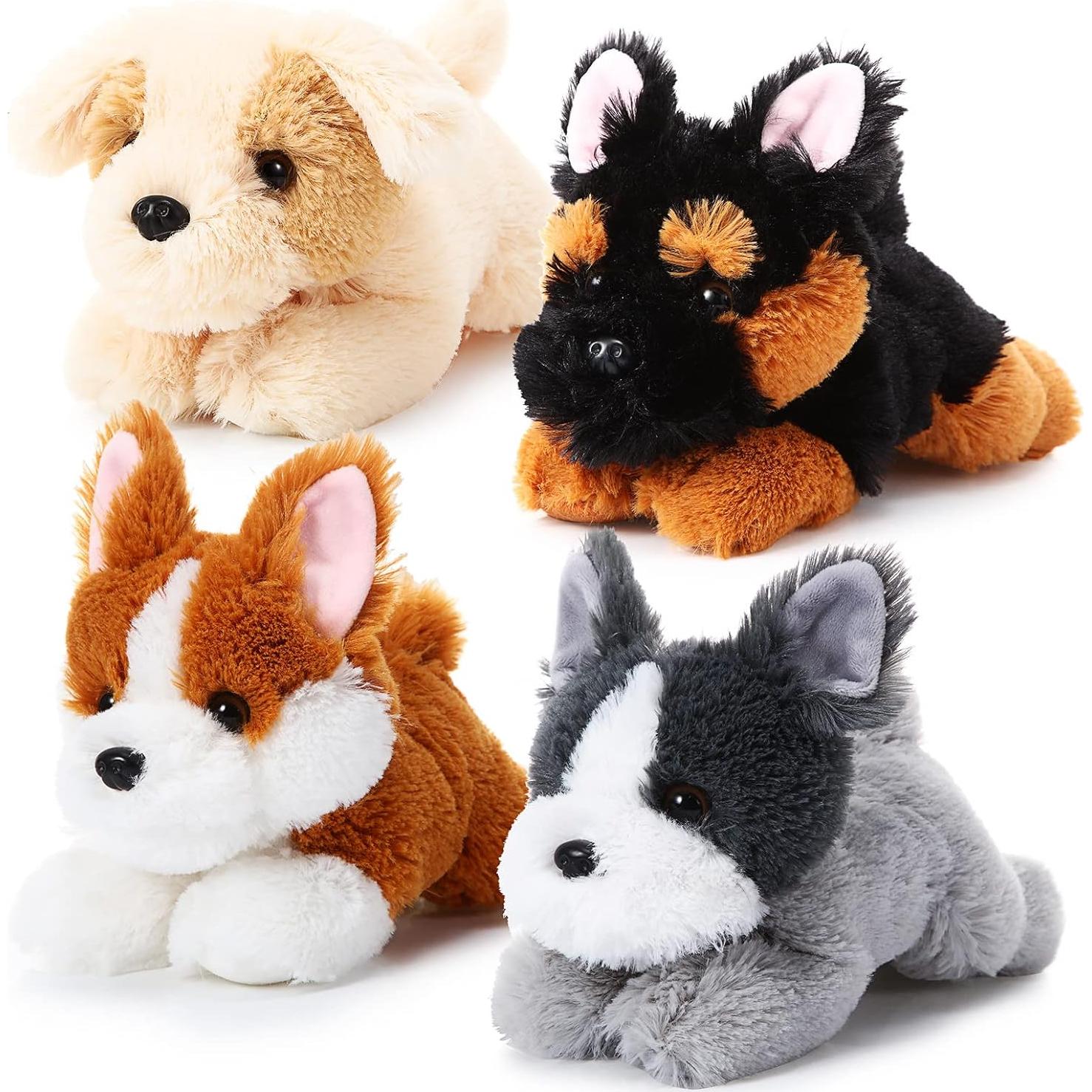 Paquete de 4 almohadas de peluche Suilung perros clásicos