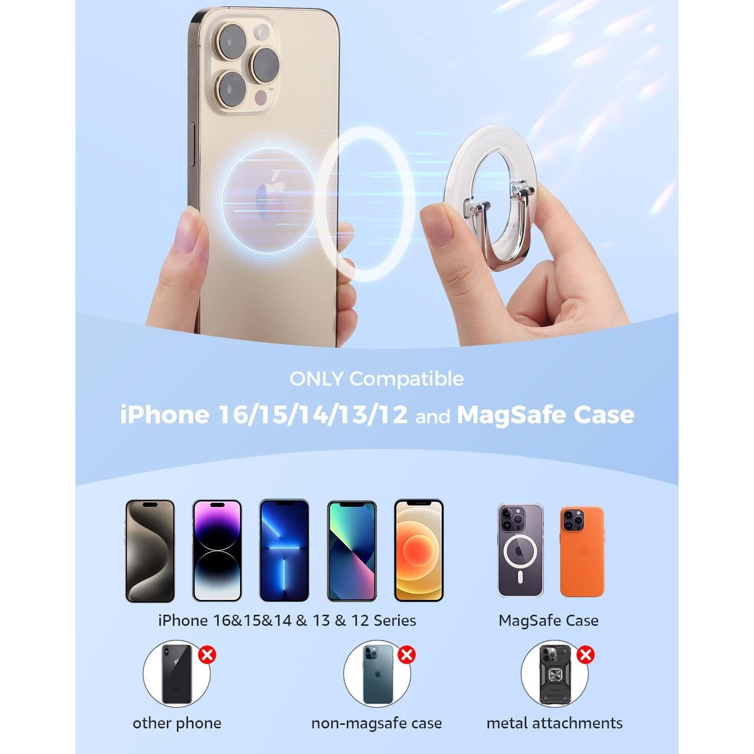 Agarre Magnético para Teléfono MagSafe SUPERONE 2025 Blanco