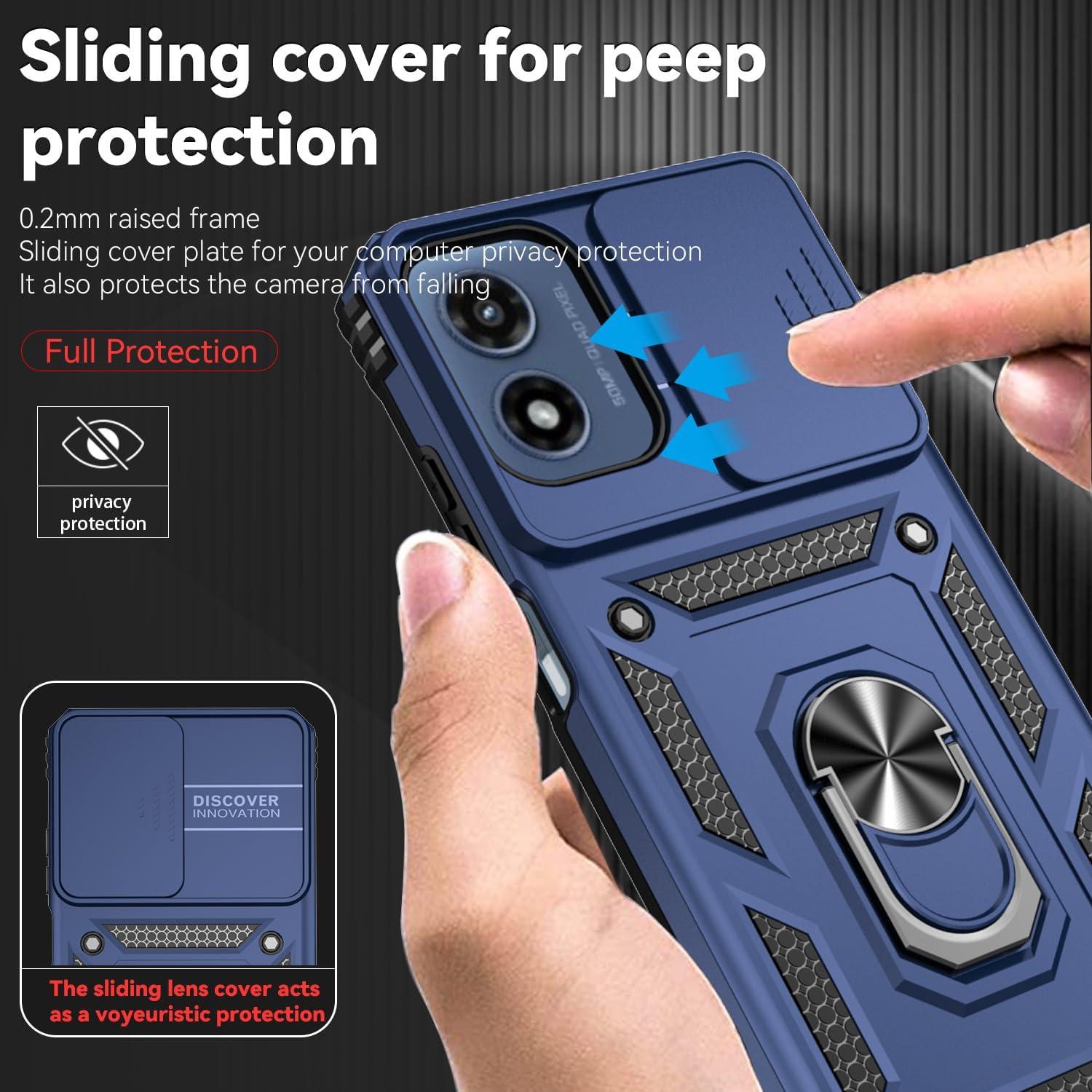 Funda Motorola Moto G Play 2024 Grado Militar Azul Marino