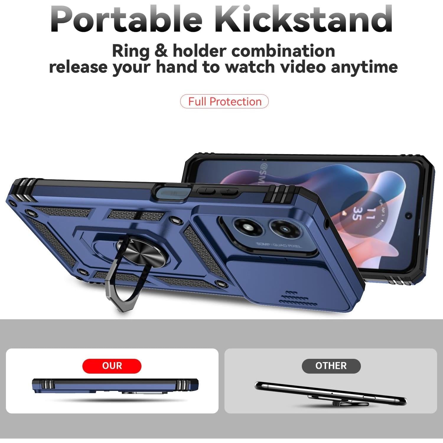 Funda Motorola Moto G Play 2024 Grado Militar Azul Marino