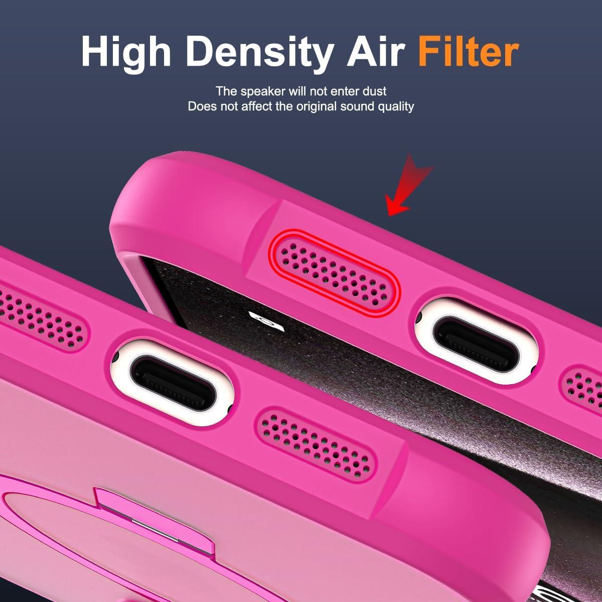 Funda para iPhone 15 Pro Max SKYLMW Rosa con Soporte Magnético