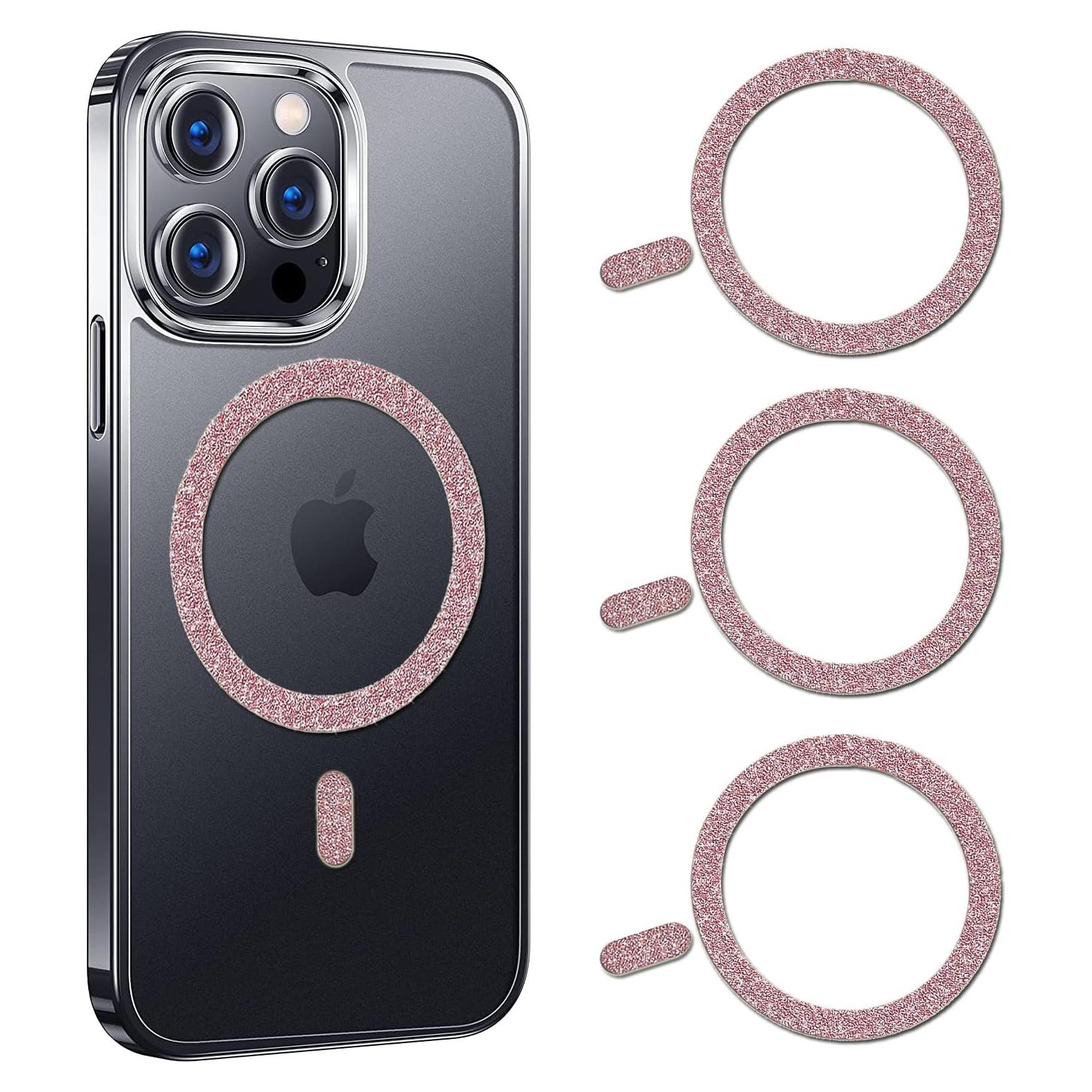 Anillo Magnético Brillante COJOC para MagSafe Rosa - 3 Piezas