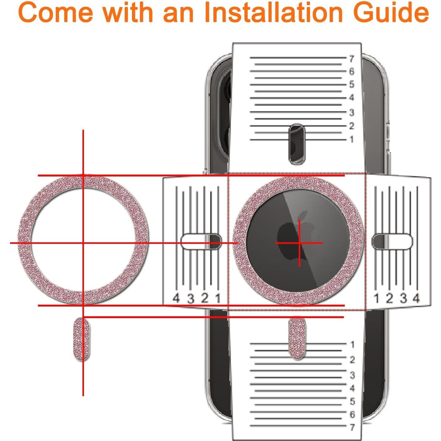 Anillo Magnético Brillante COJOC para MagSafe Rosa - 3 Piezas