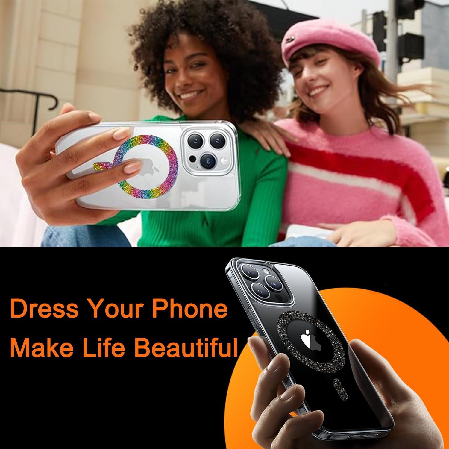 Anillo Magnético Brillante COJOC para MagSafe Rosa - 3 Piezas