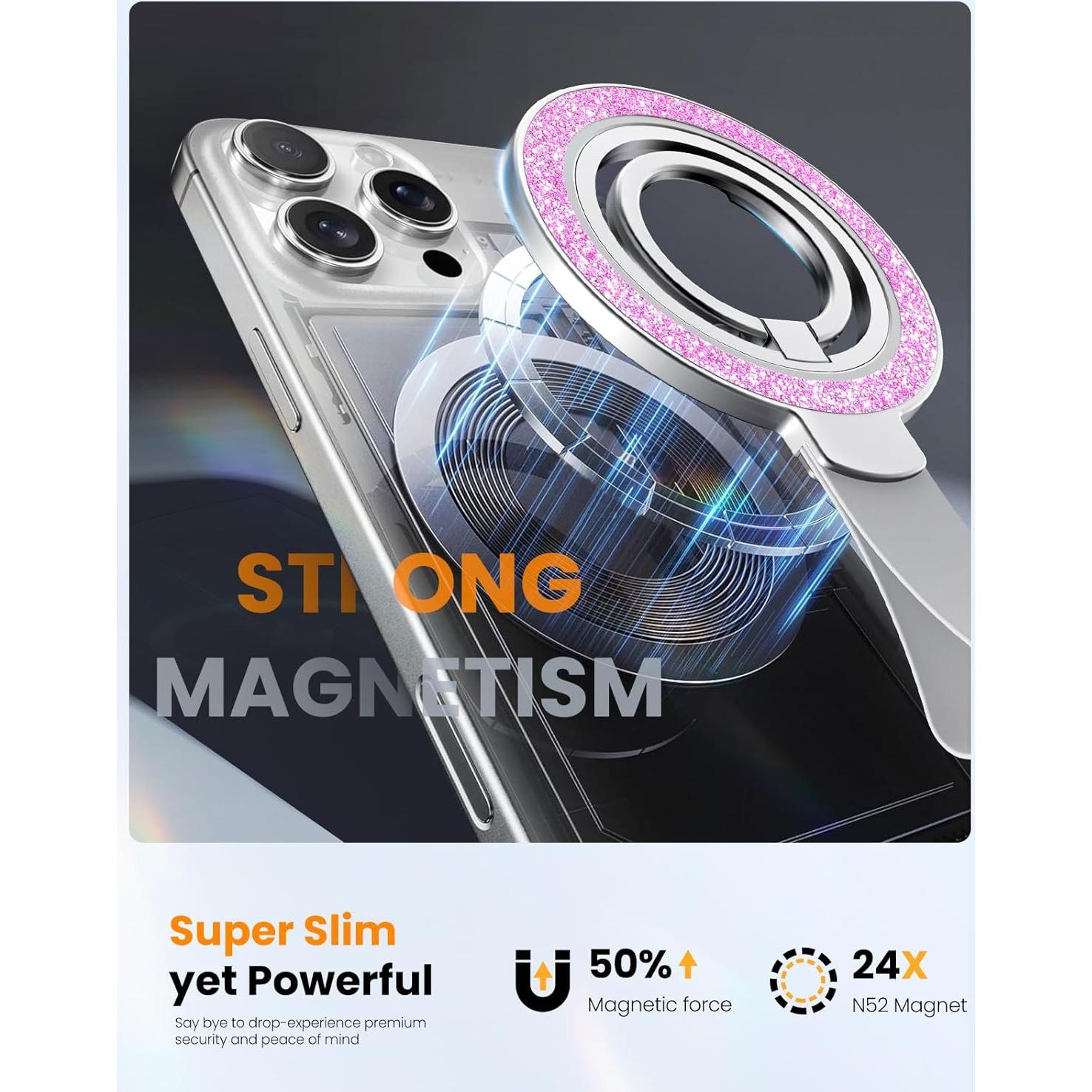 Soporte de Anillo Magnético Toycamp para iPhone 12-16 Púrpura