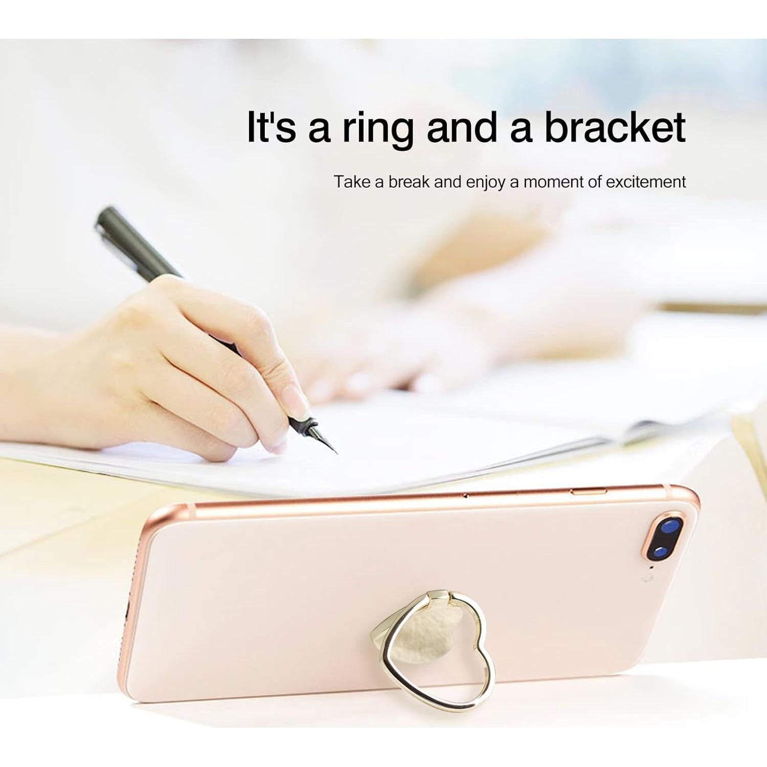 Soporte de Anillo para Teléfono Wansurs Negro 2 Paquetes 360°