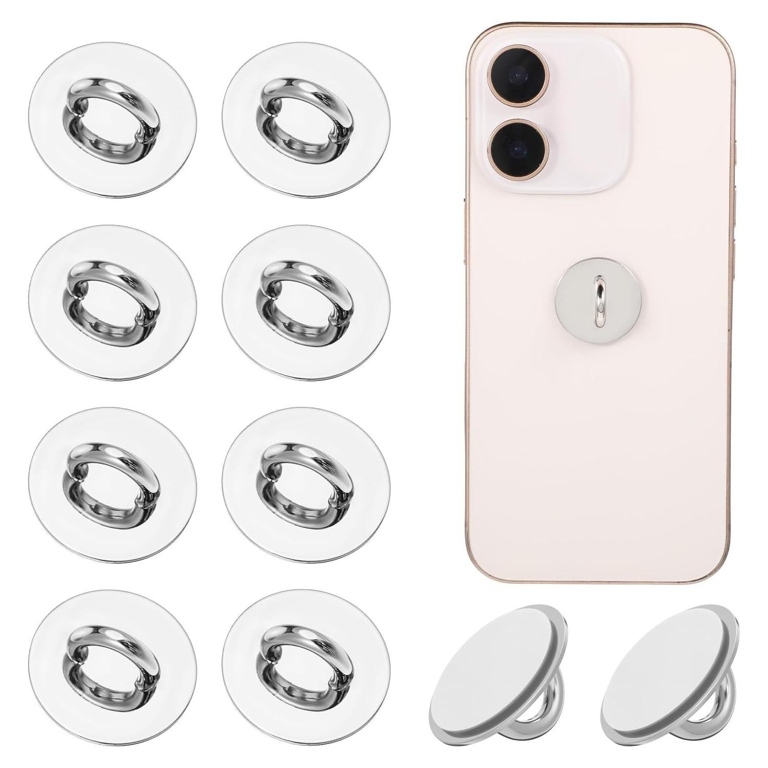 16 Ganchos de Encanto para Teléfono Zyghjort Plata Adhesivos