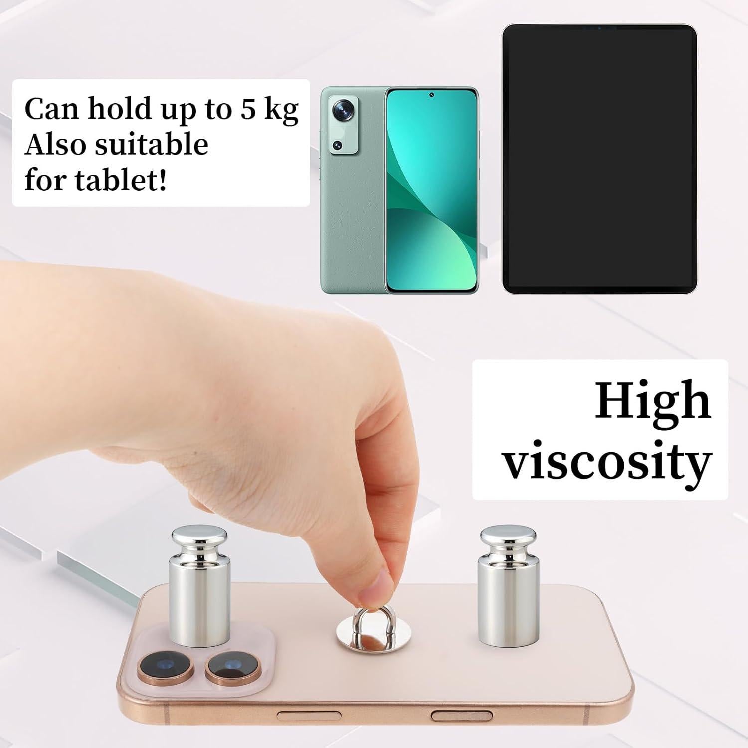 16 Ganchos de Encanto para Teléfono Zyghjort Plata Adhesivos