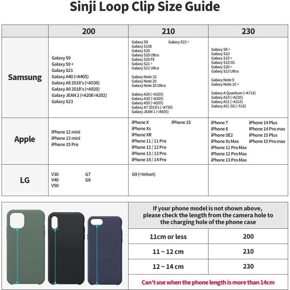 Clip Sinji Loop Negro para Teléfono - Correa Silicona Reutilizable