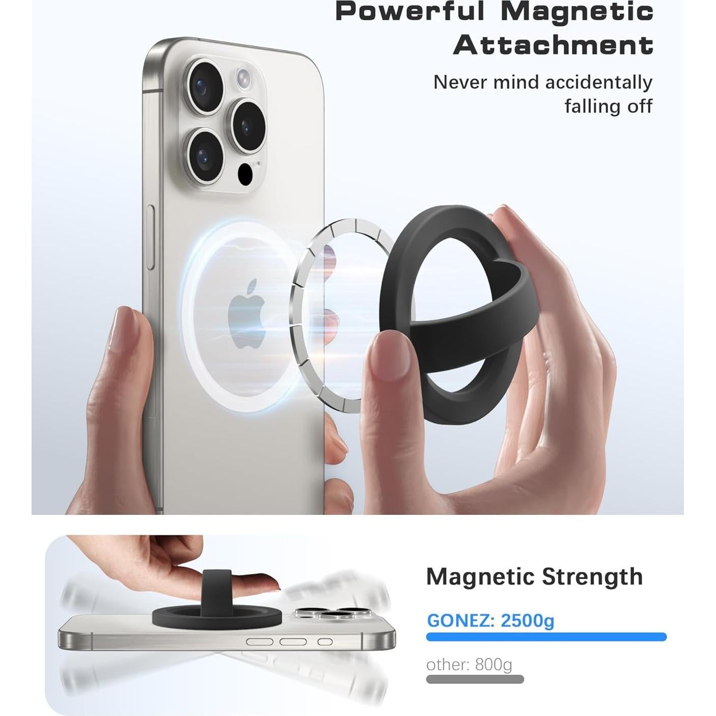 Agarre Magnético para Teléfono GONEZ Compatible con MagSafe