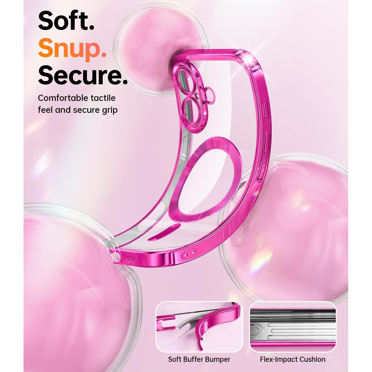 Funda Magnética Meifigno Rosa Brillante para iPhone 16 6.1"