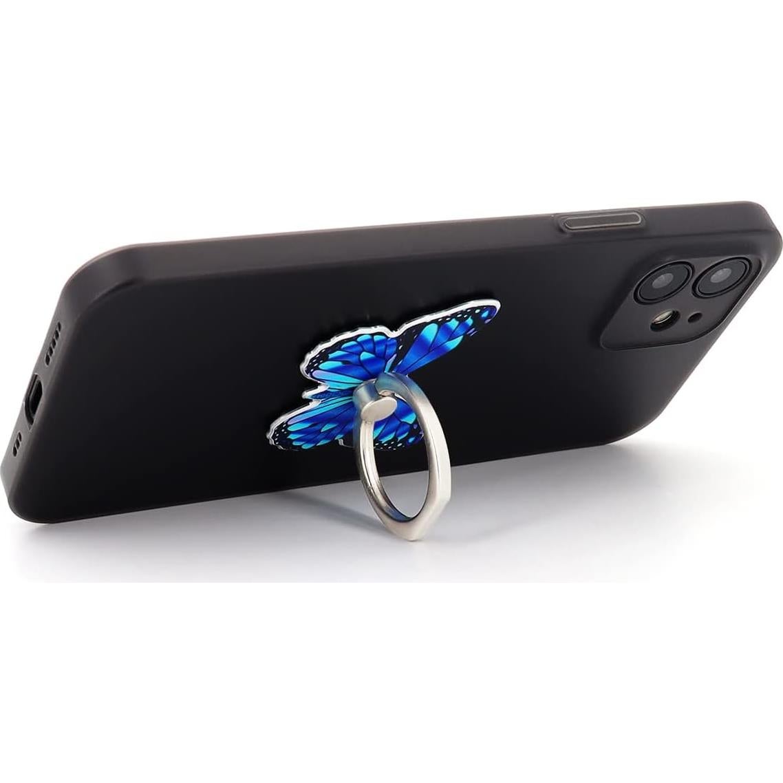 Soporte Anillo Teléfono Celular LaMignonne Mariposa Azul 360°