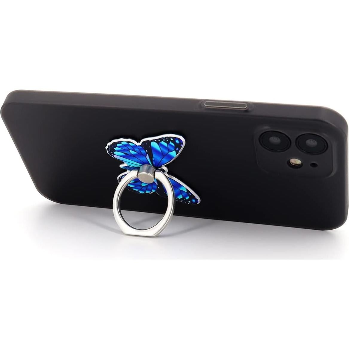 Soporte Anillo Teléfono Celular LaMignonne Mariposa Azul 360°