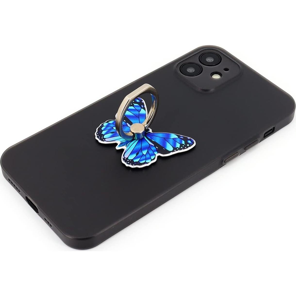 Soporte Anillo Teléfono Celular LaMignonne Mariposa Azul 360°