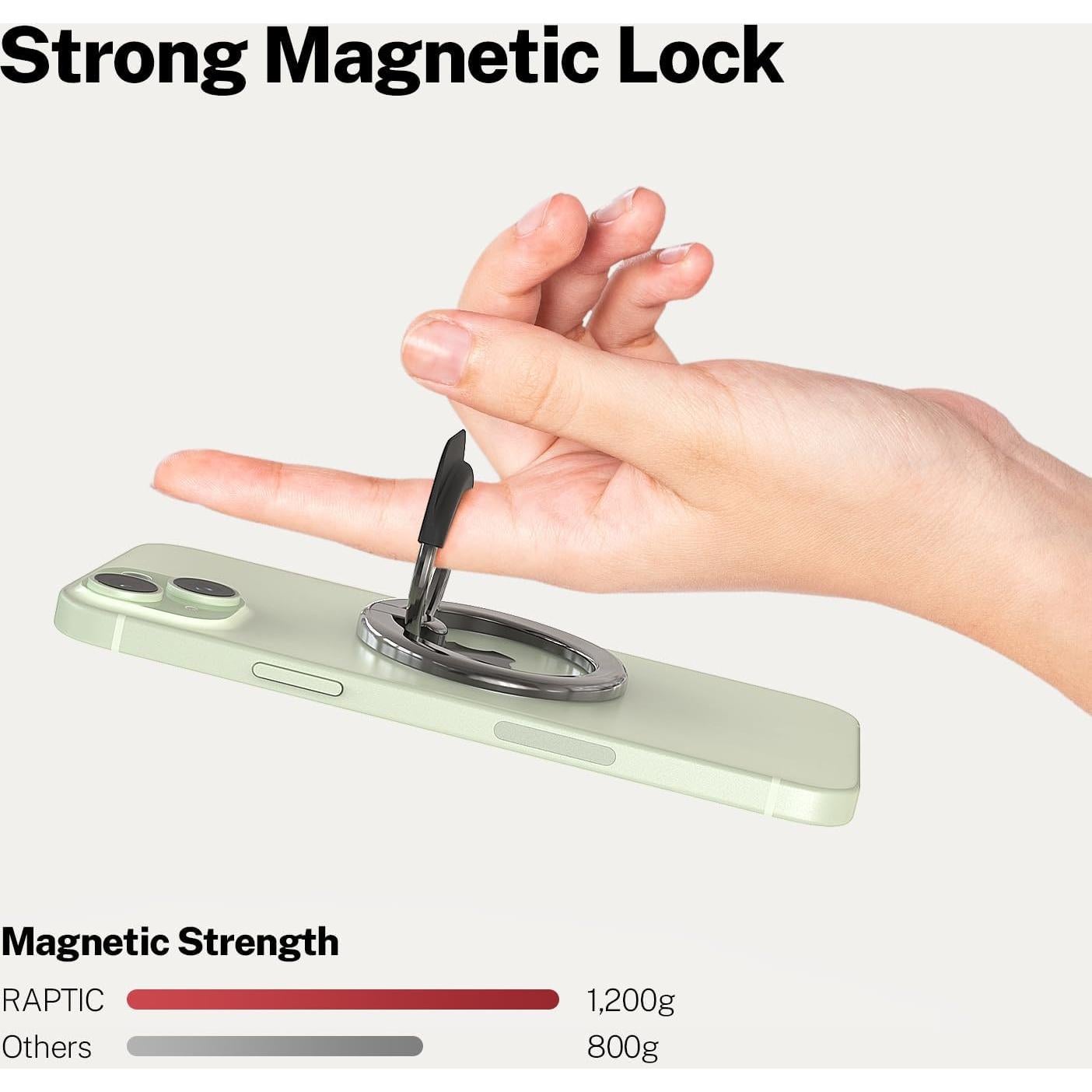 Soporte Magnético RAPTIC para Anillo MagSafe iPhone 12-15