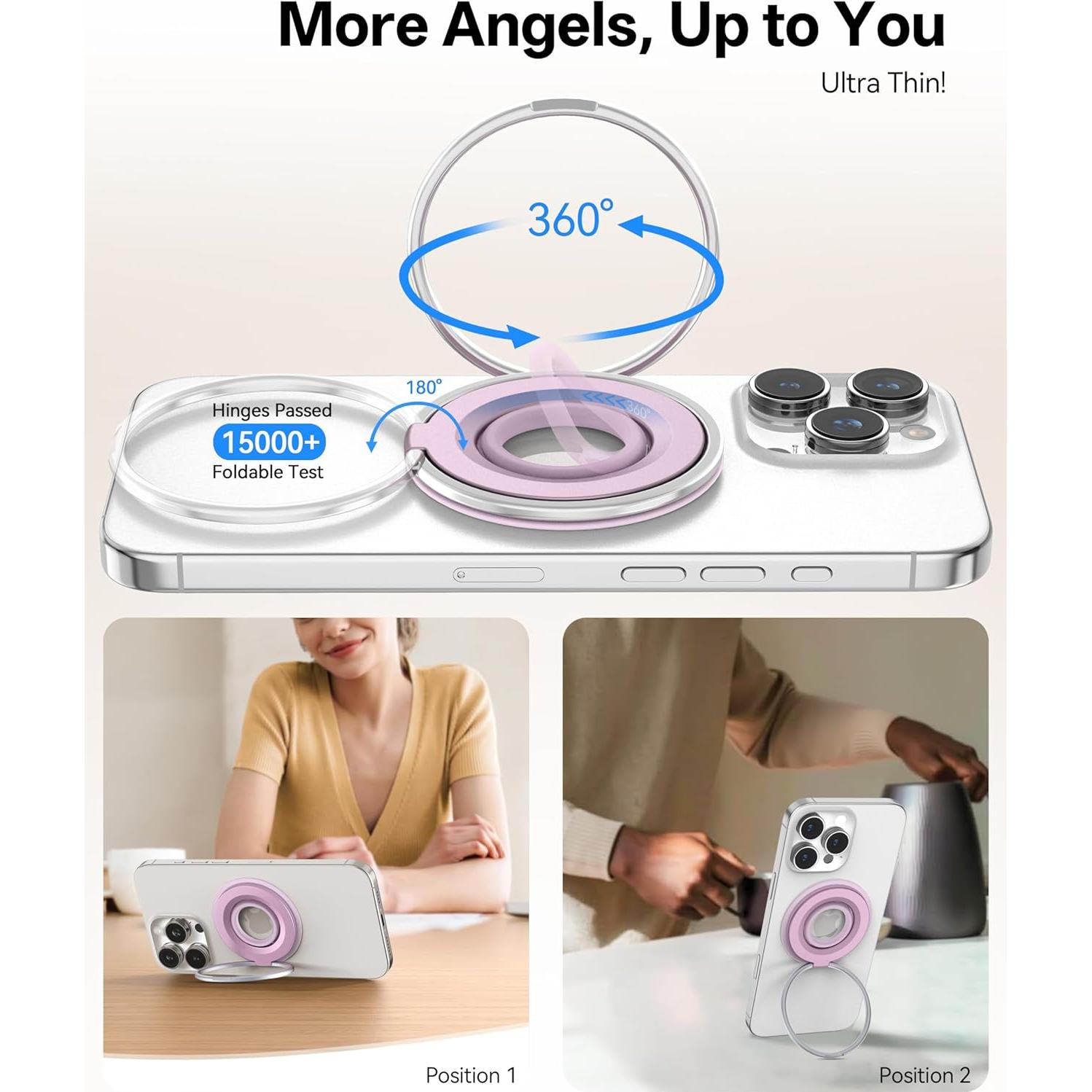 Soporte Magnético para Teléfono Orivienta TSM01 Rosa 360°