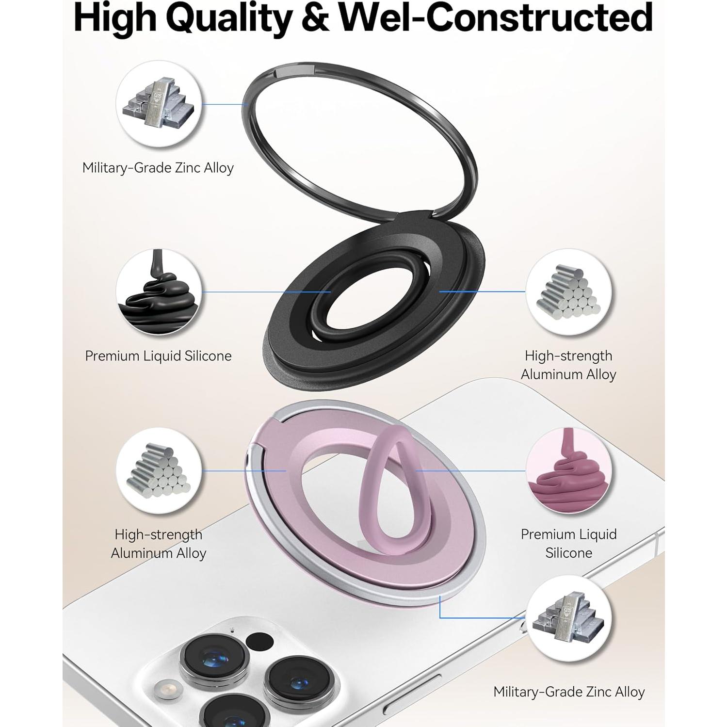 Soporte Magnético para Teléfono Orivienta TSM01 Rosa 360°